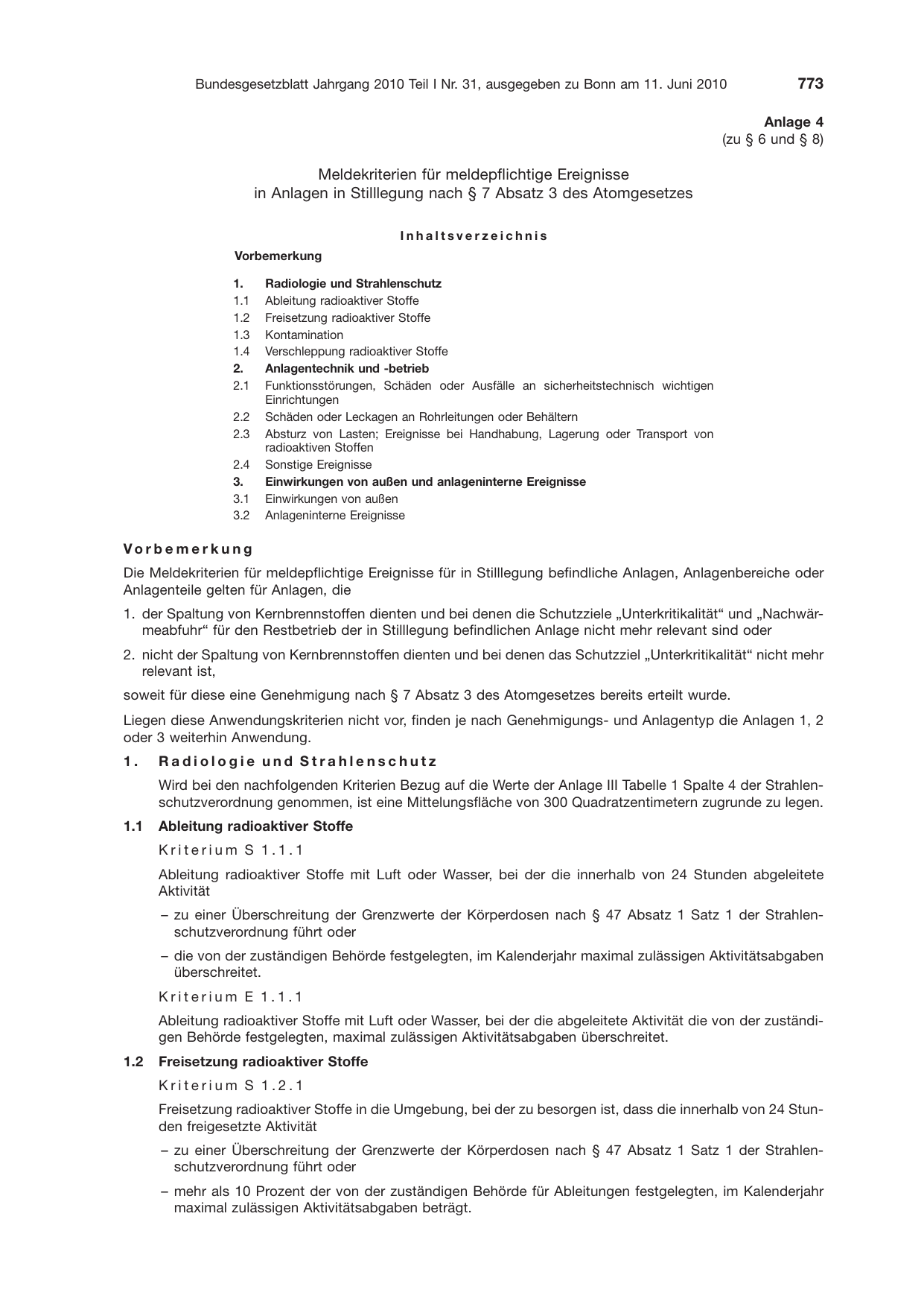 BGBl. 2010, Seite 773 — Originalseite als Abbildung