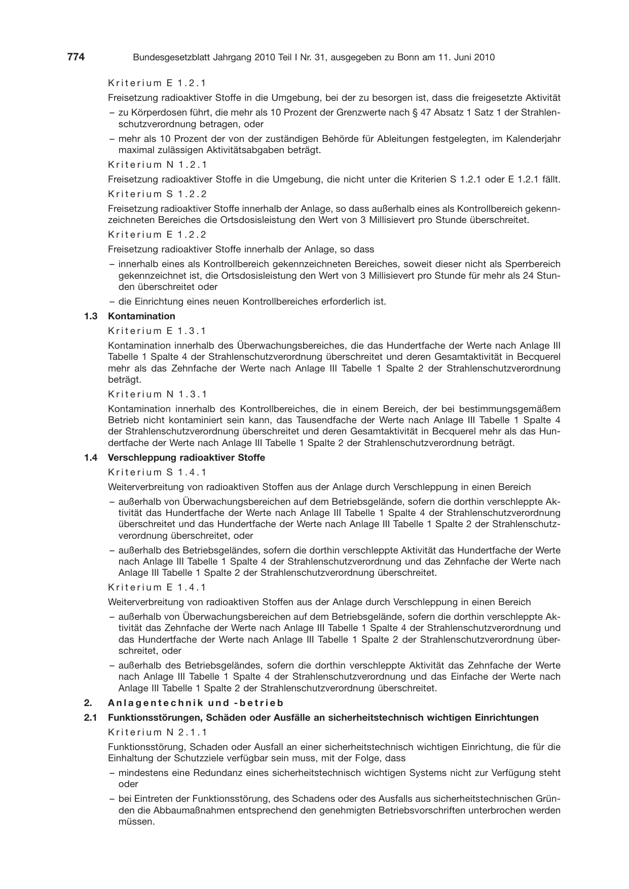 BGBl. 2010, Seite 774 — Originalseite als Abbildung