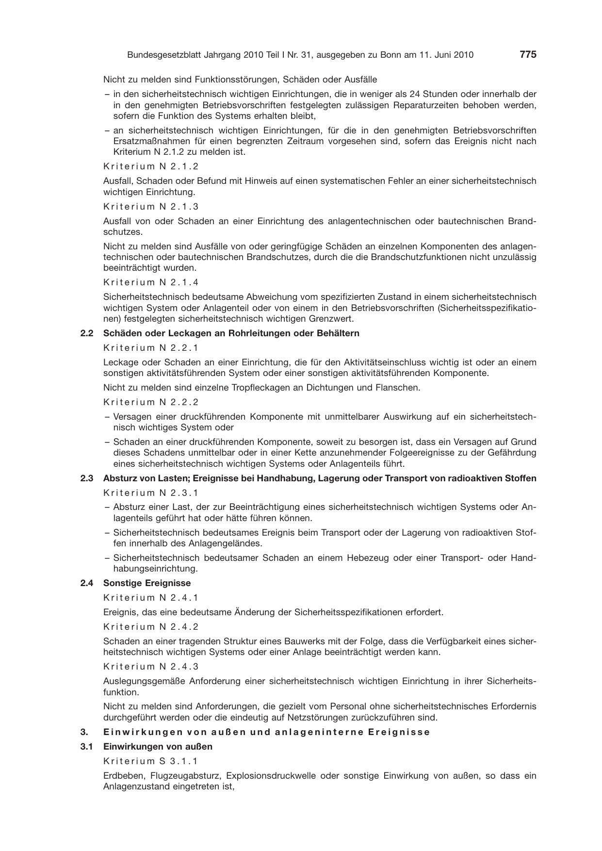 BGBl. 2010, Seite 775 — Originalseite als Abbildung