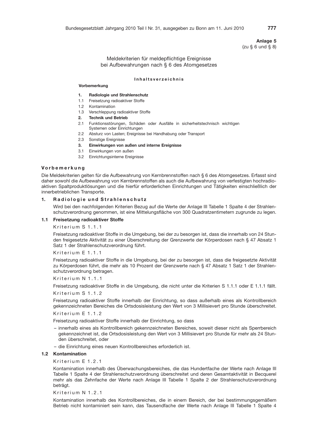 BGBl. 2010, Seite 777 — Originalseite als Abbildung