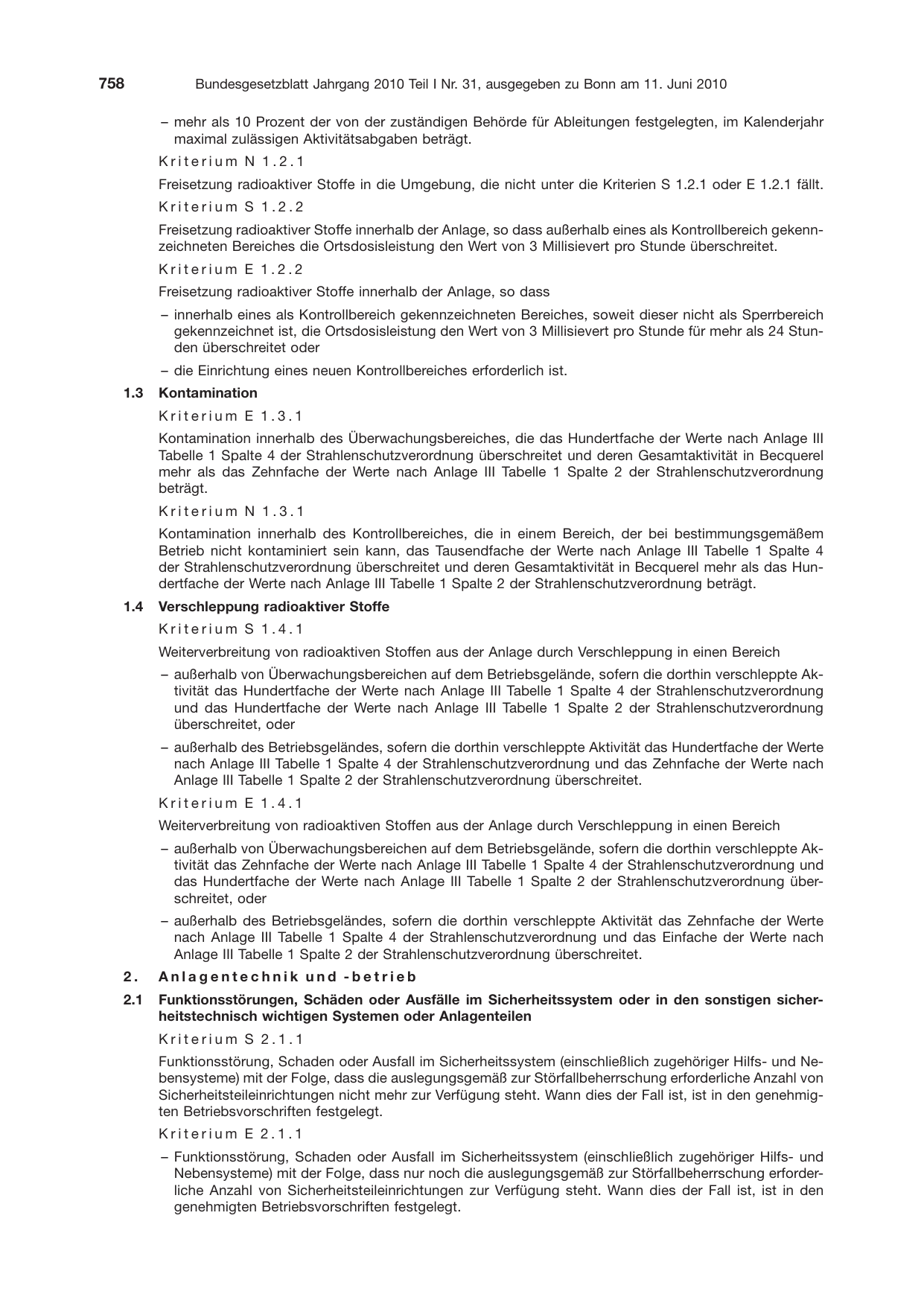 BGBl. 2010, Seite 758 — Originalseite als Abbildung