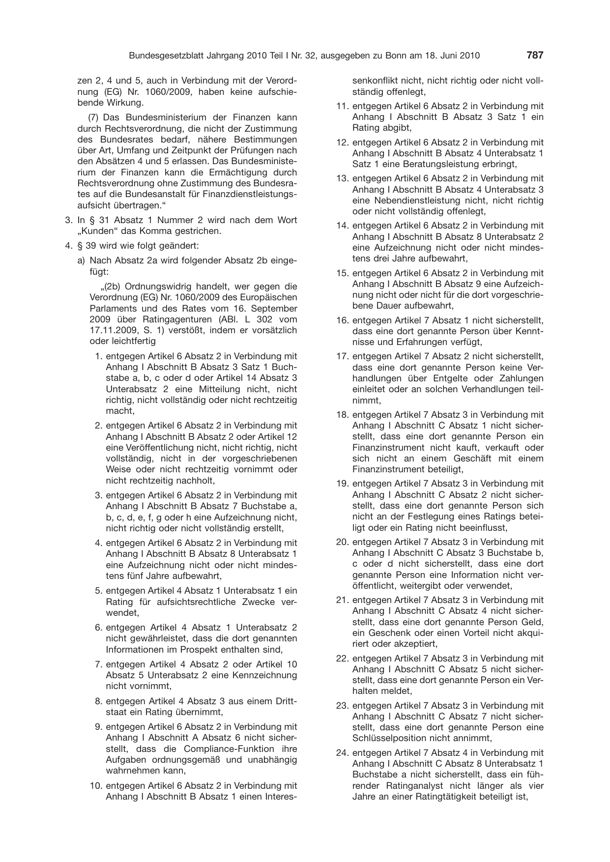 BGBl. 2010, Seite 787 — Originalseite als Abbildung
