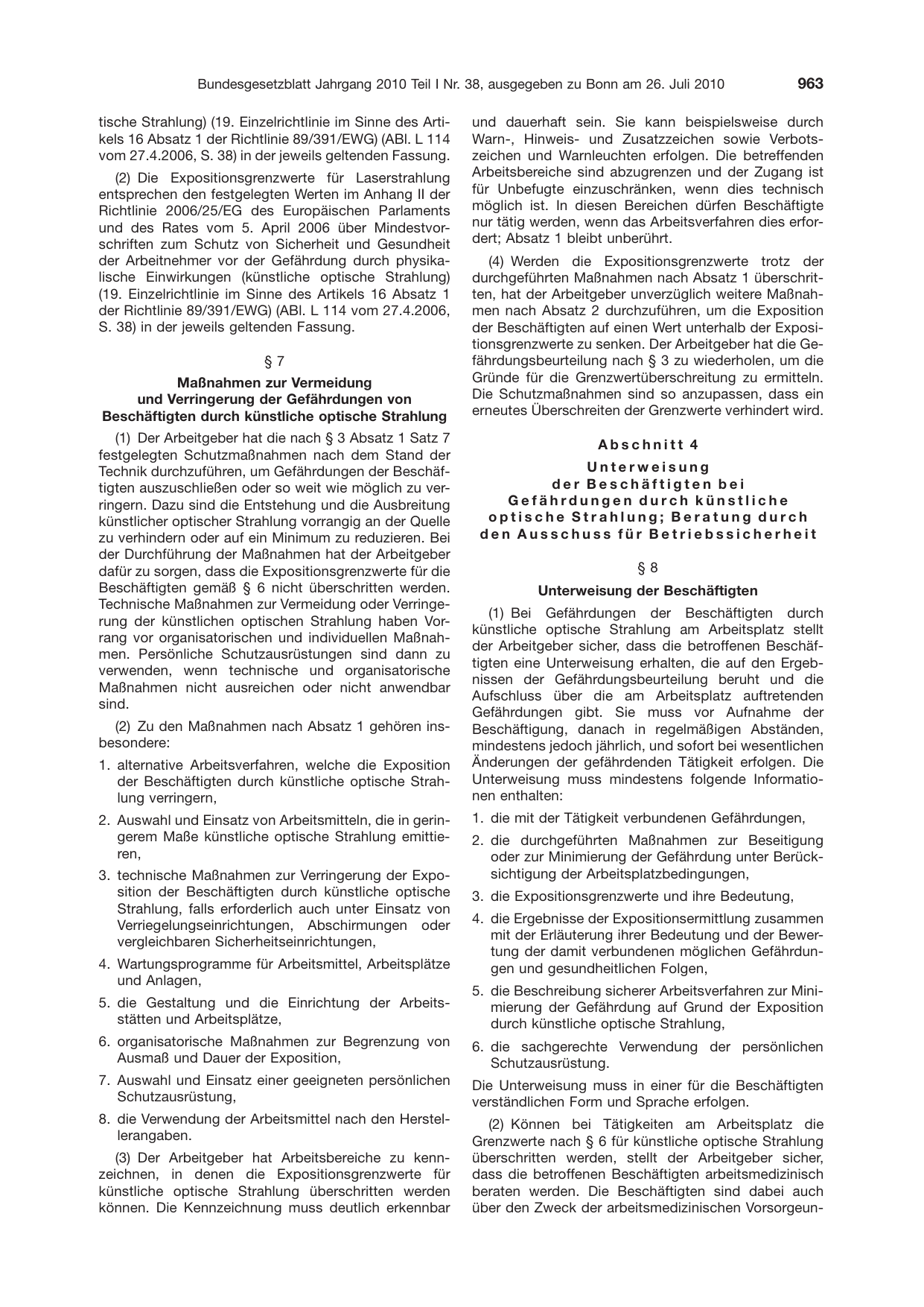 BGBl. 2010, Seite 963 — Originalseite als Abbildung