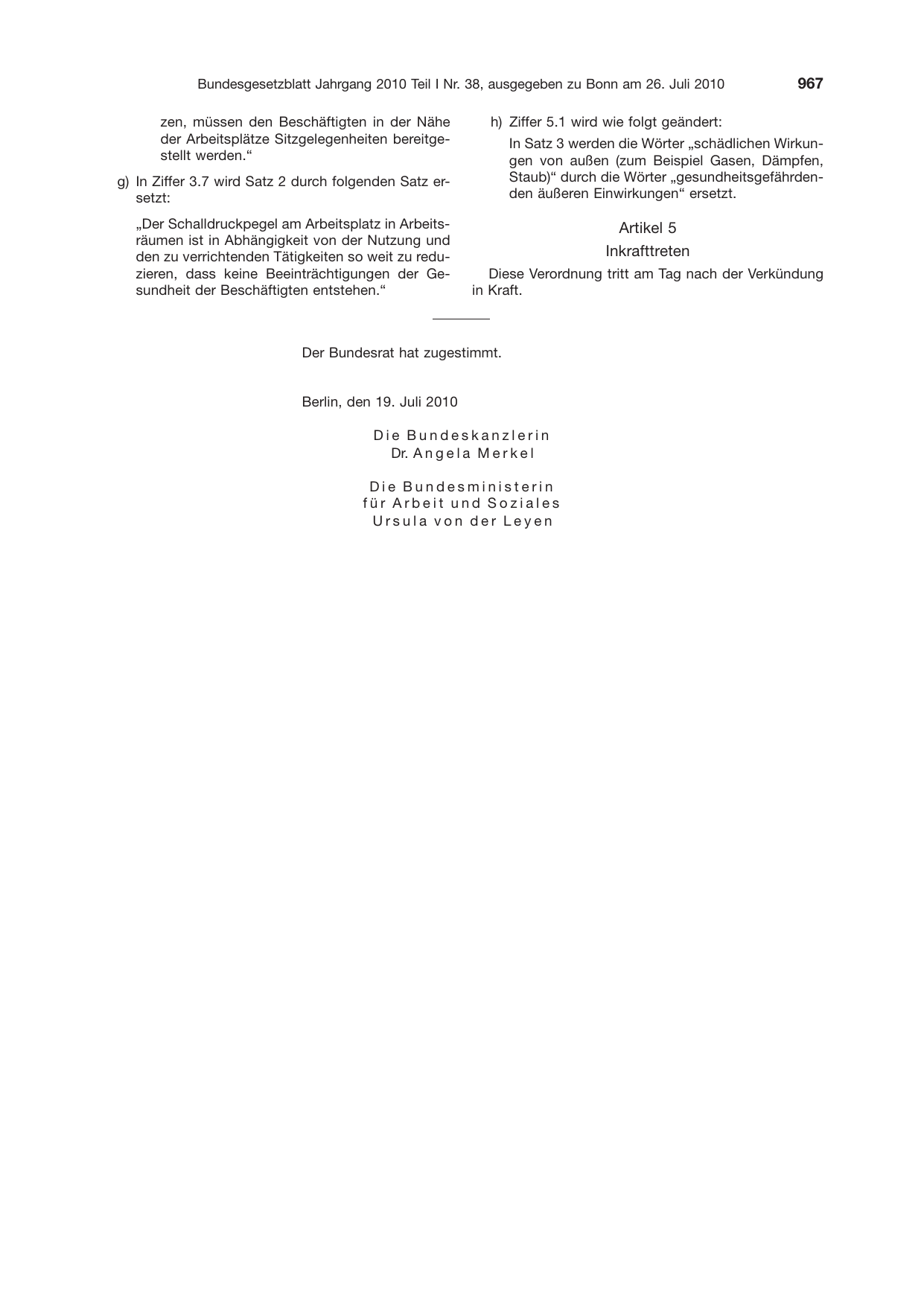 BGBl. 2010, Seite 967 — Originalseite als Abbildung