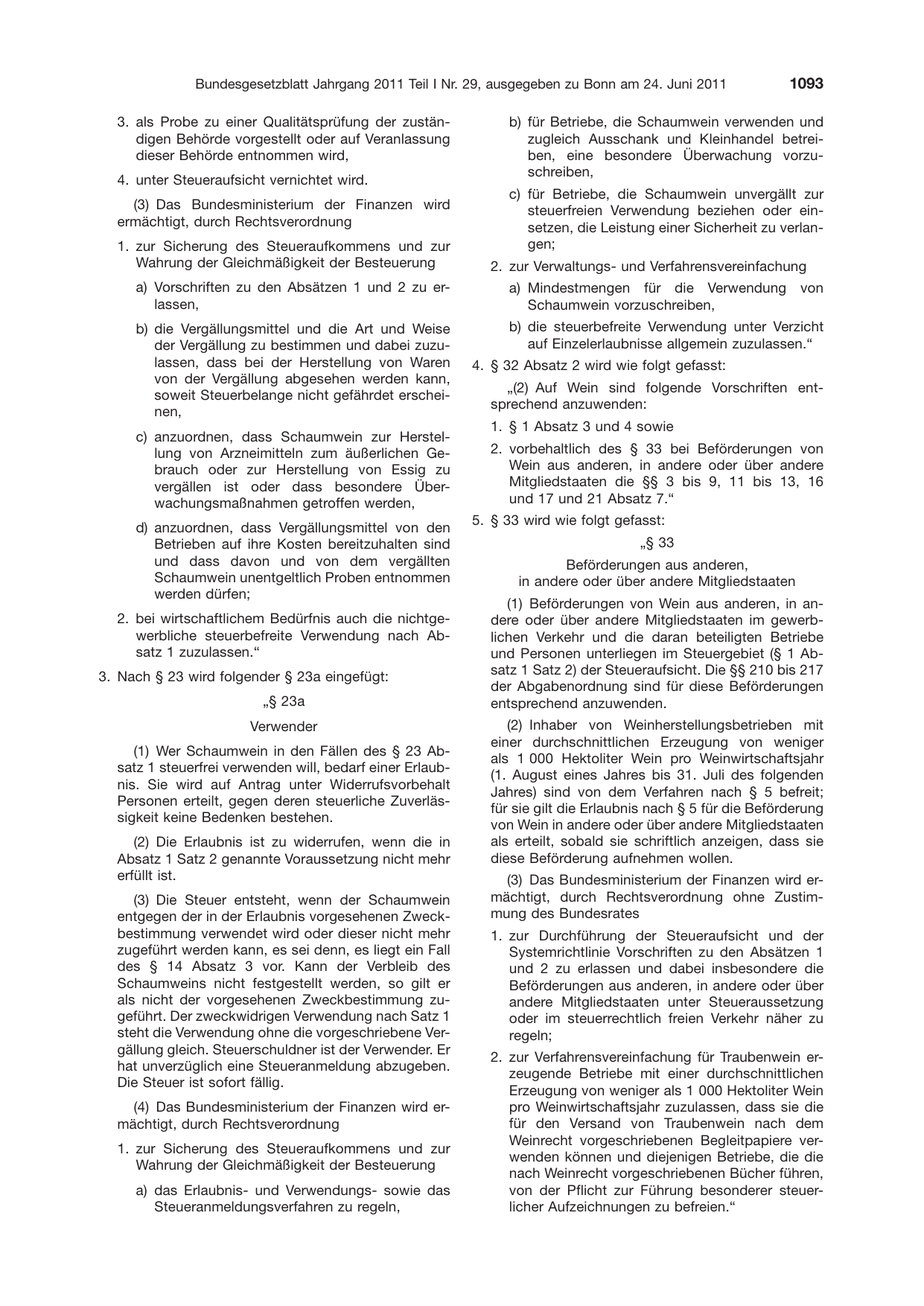 BGBl. 2011, Seite 1093 — Originalseite als Abbildung