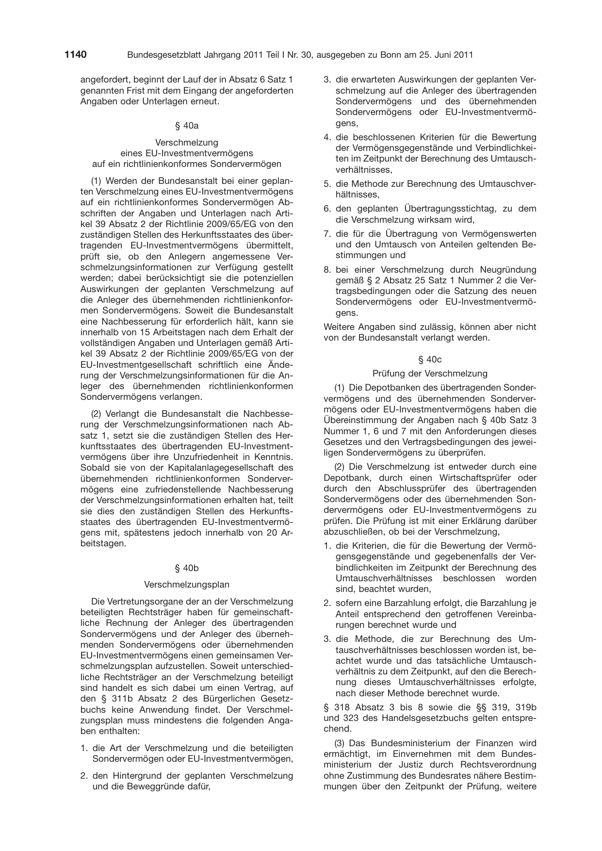 BGBl. 2011, Seite 1140 — Originalseite als Abbildung