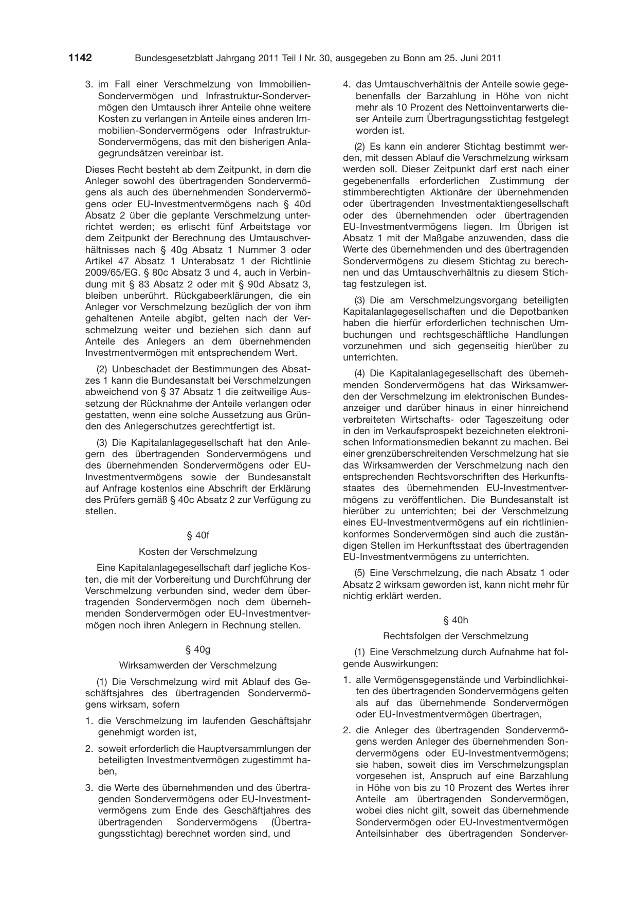 BGBl. 2011, Seite 1142 — Originalseite als Abbildung