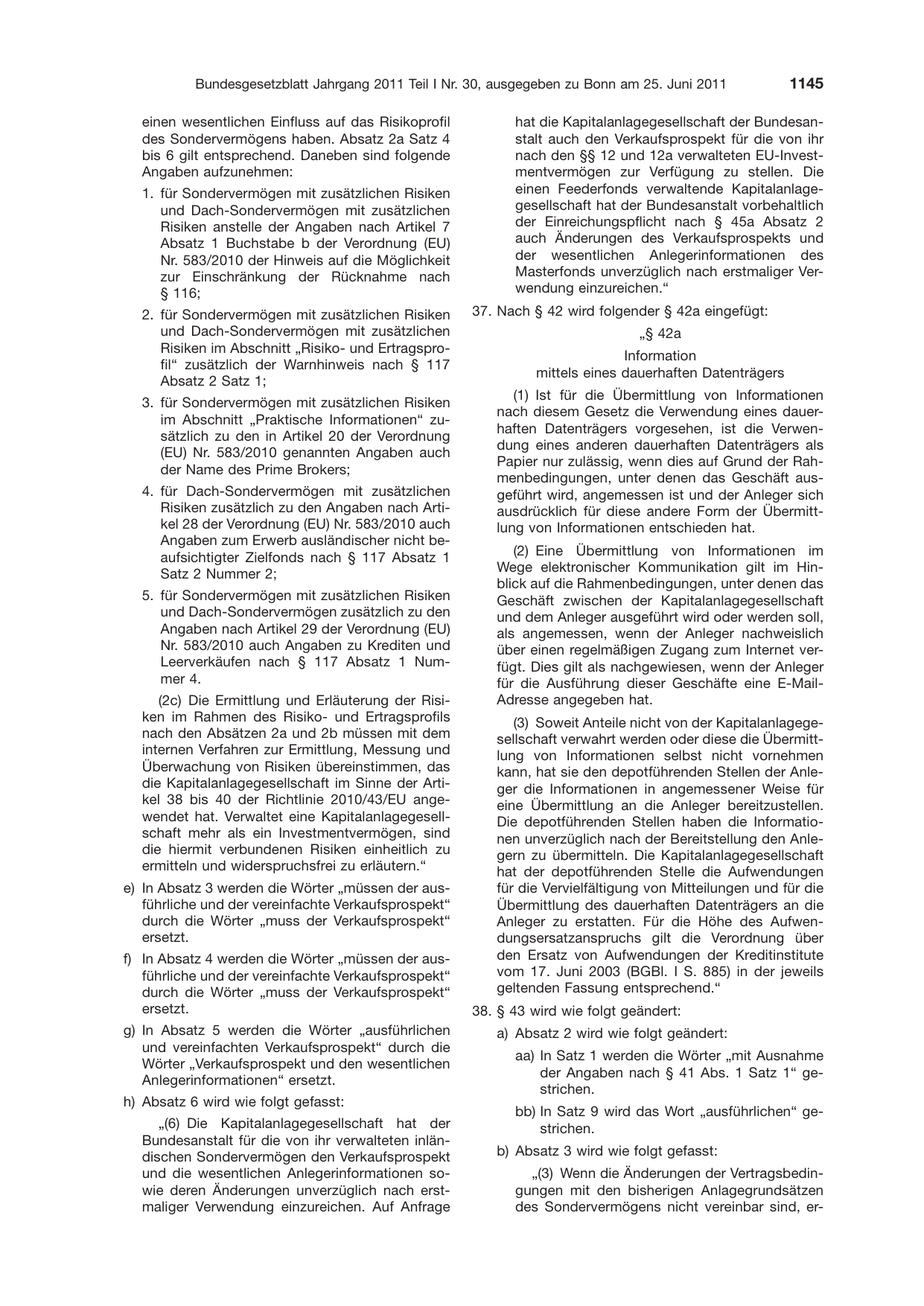 BGBl. 2011, Seite 1145 — Originalseite als Abbildung