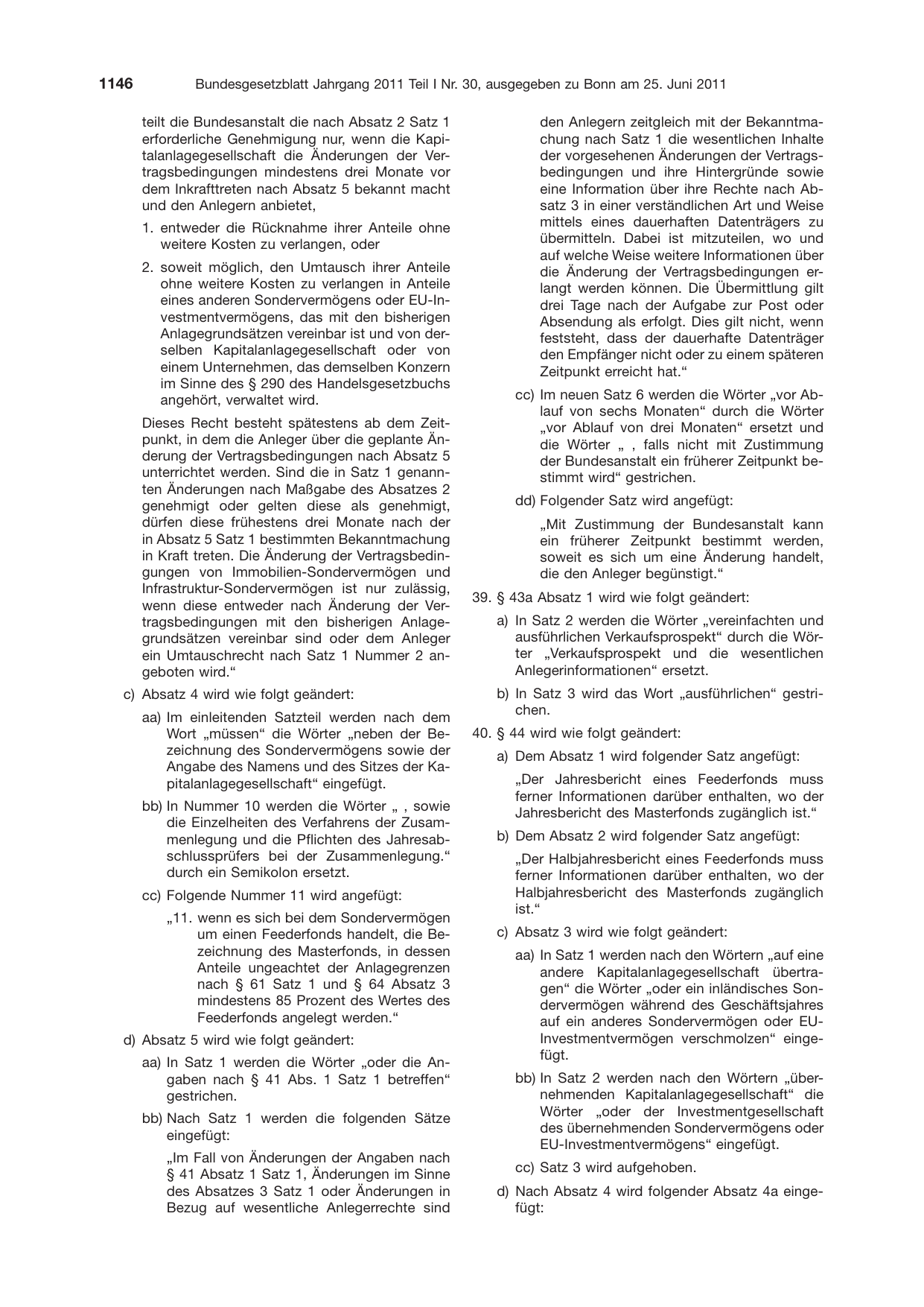 BGBl. 2011, Seite 1146 — Originalseite als Abbildung