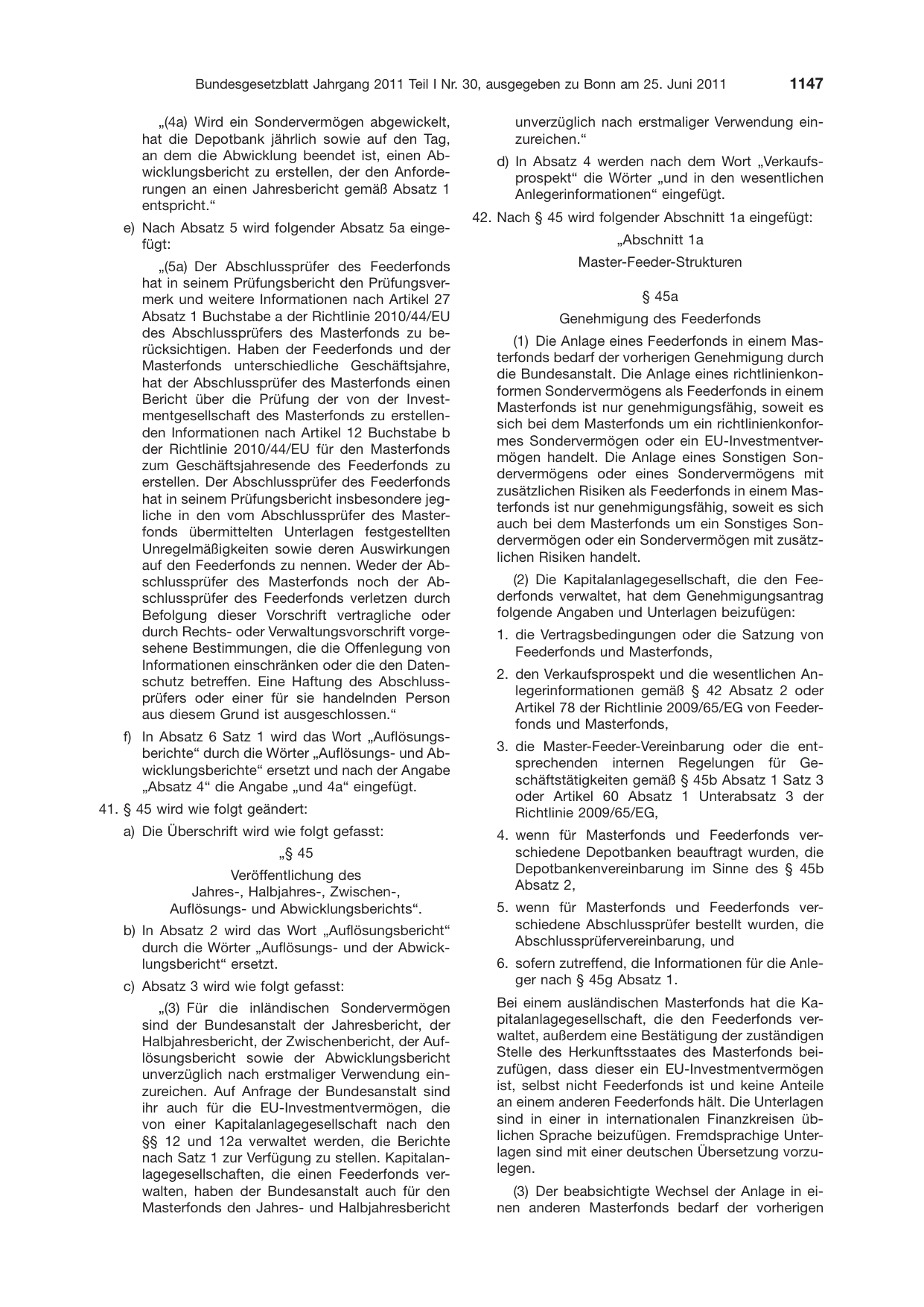 BGBl. 2011, Seite 1147 — Originalseite als Abbildung