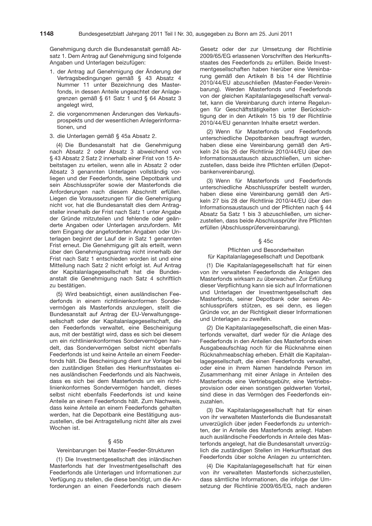 BGBl. 2011, Seite 1148 — Originalseite als Abbildung