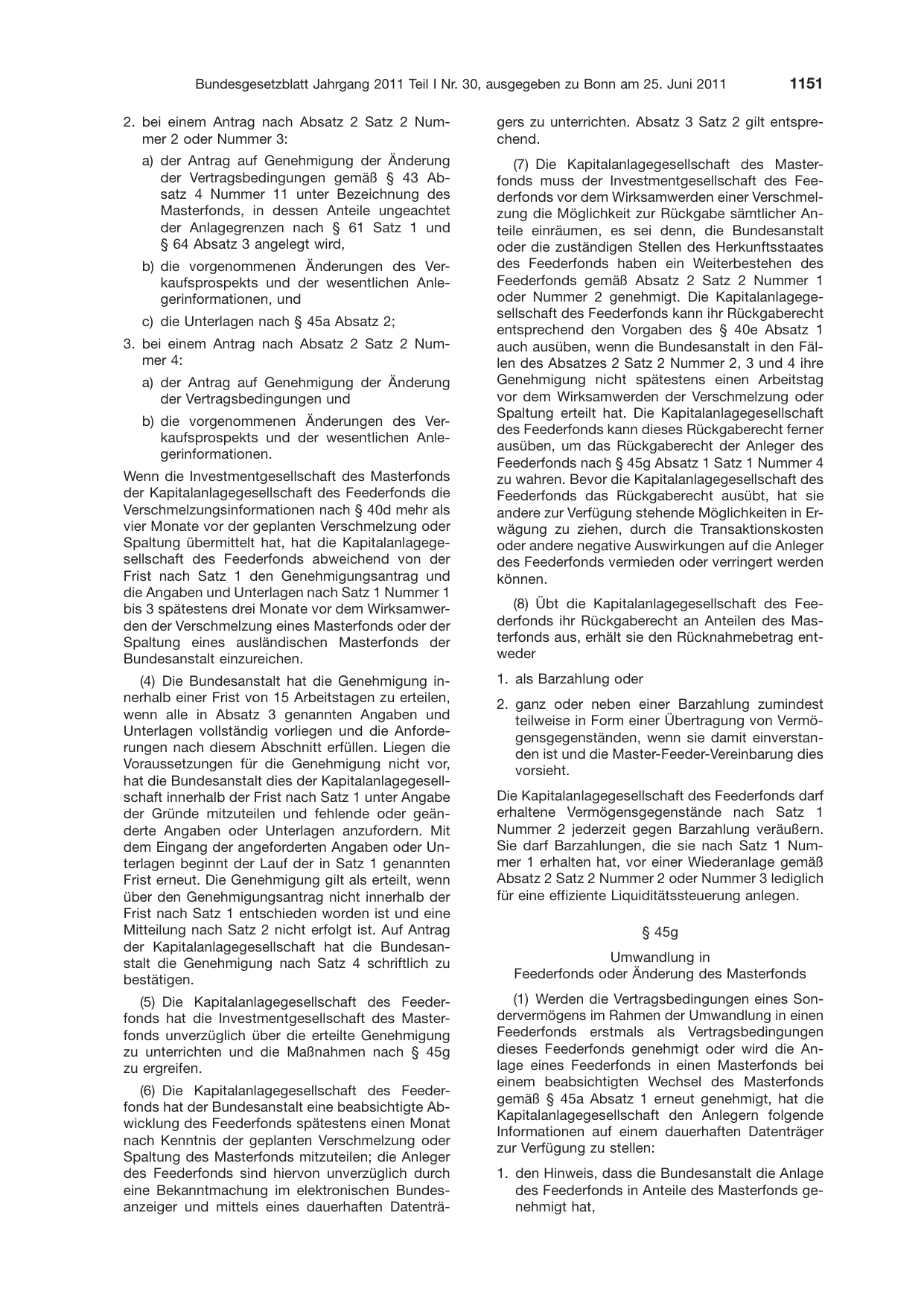 BGBl. 2011, Seite 1151 — Originalseite als Abbildung