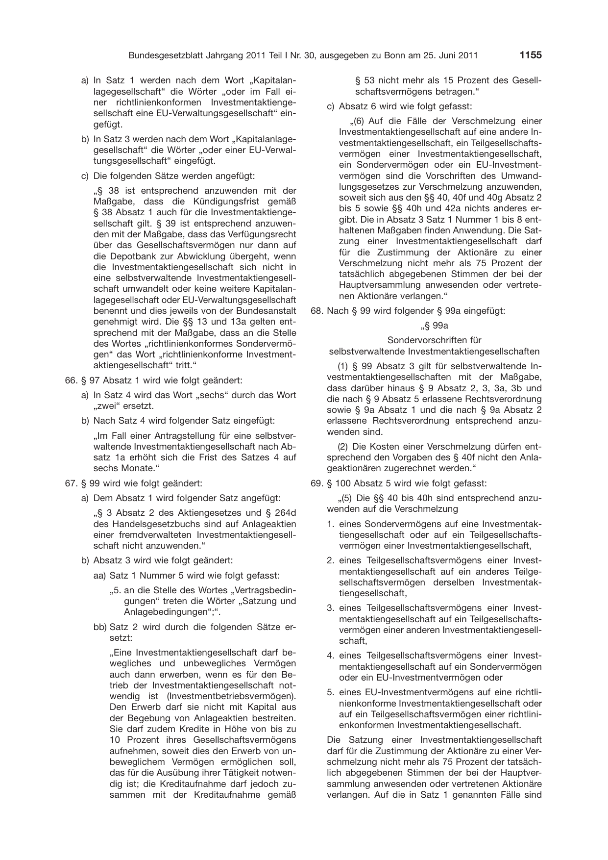 BGBl. 2011, Seite 1155 — Originalseite als Abbildung