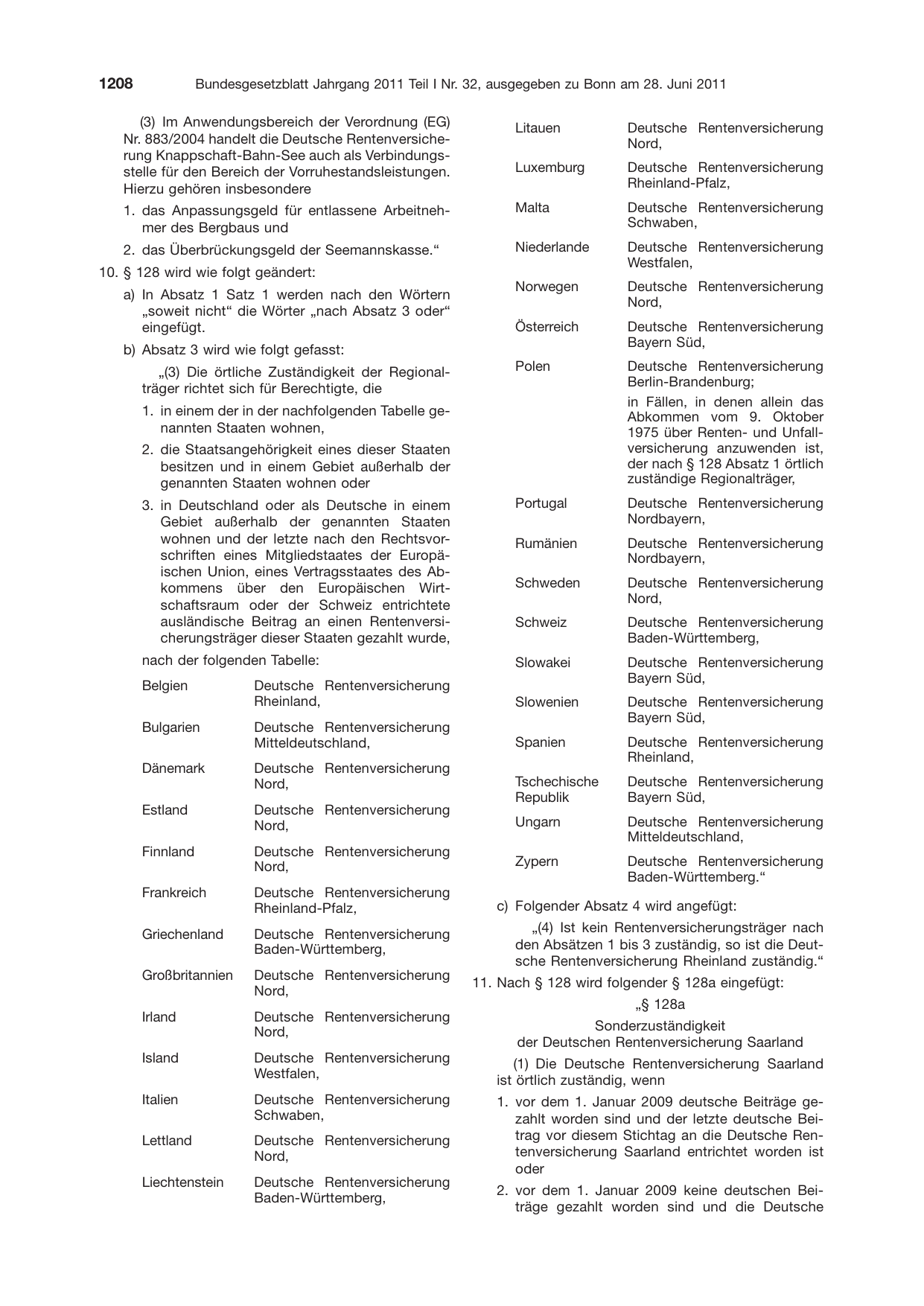 BGBl. 2011, Seite 1208 — Originalseite als Abbildung