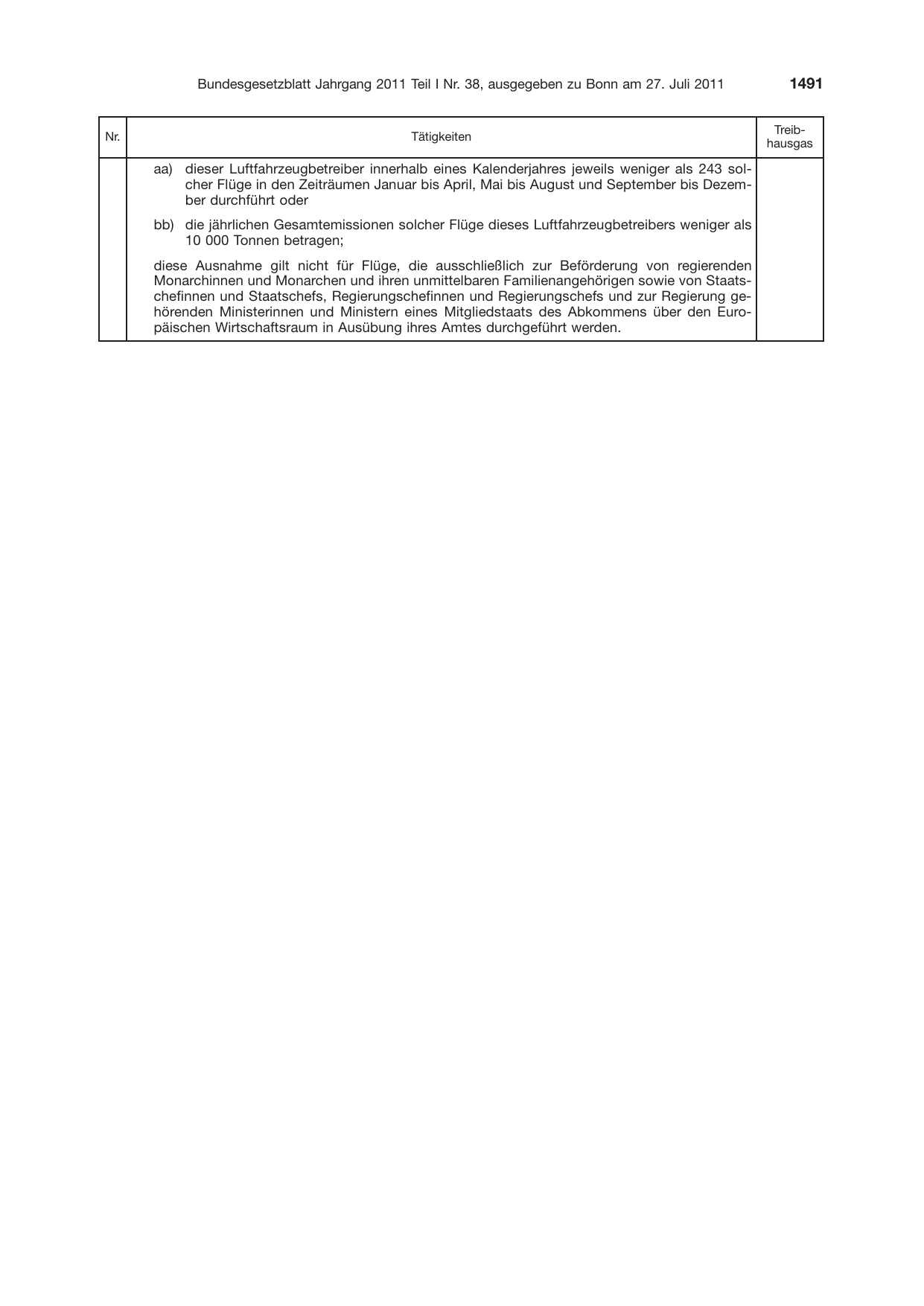 BGBl. 2011, Seite 1491 — Originalseite als Abbildung