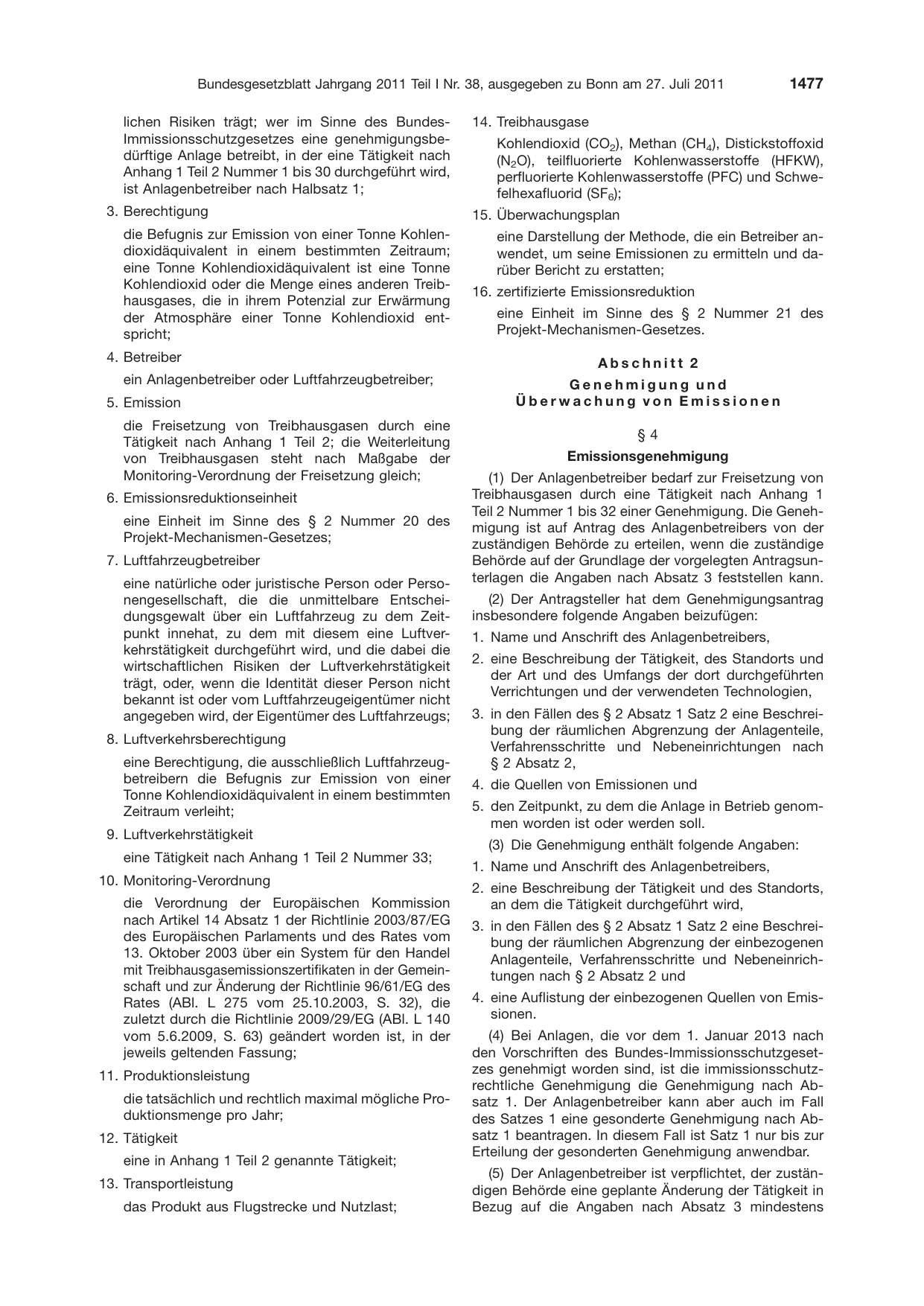 BGBl. 2011, Seite 1477 — Originalseite als Abbildung
