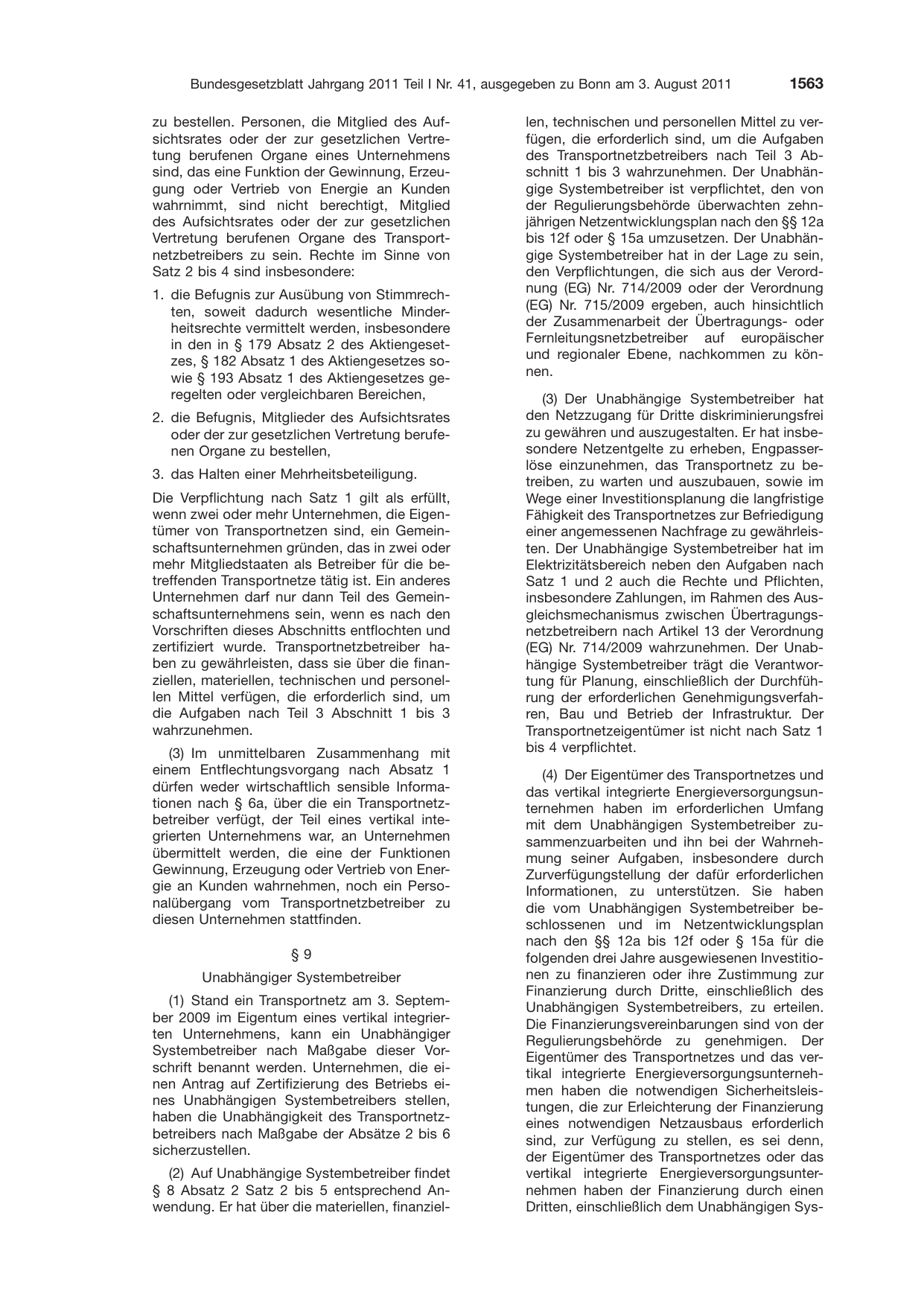 BGBl. 2011, Seite 1563 — Originalseite als Abbildung