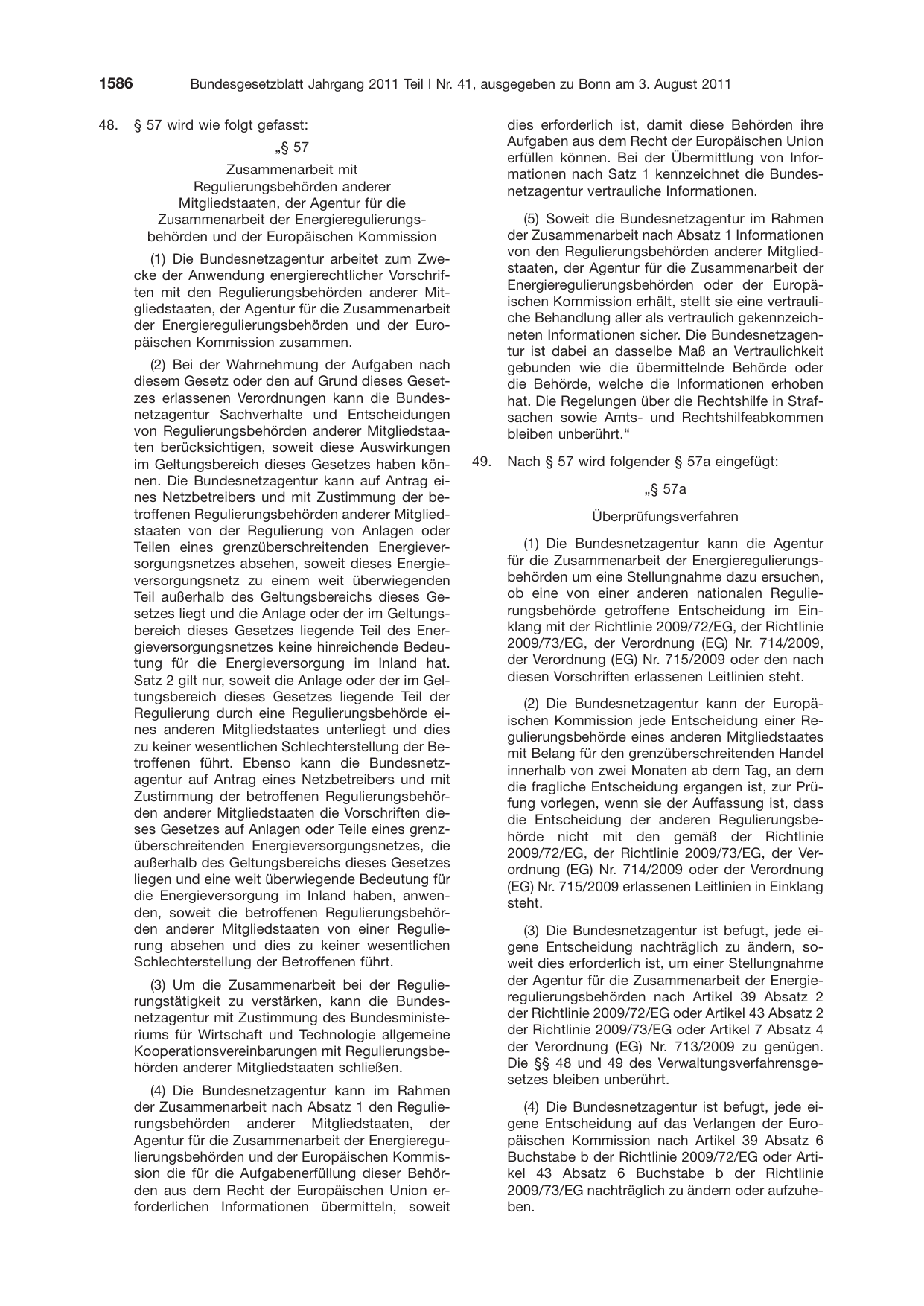 BGBl. 2011, Seite 1586 — Originalseite als Abbildung