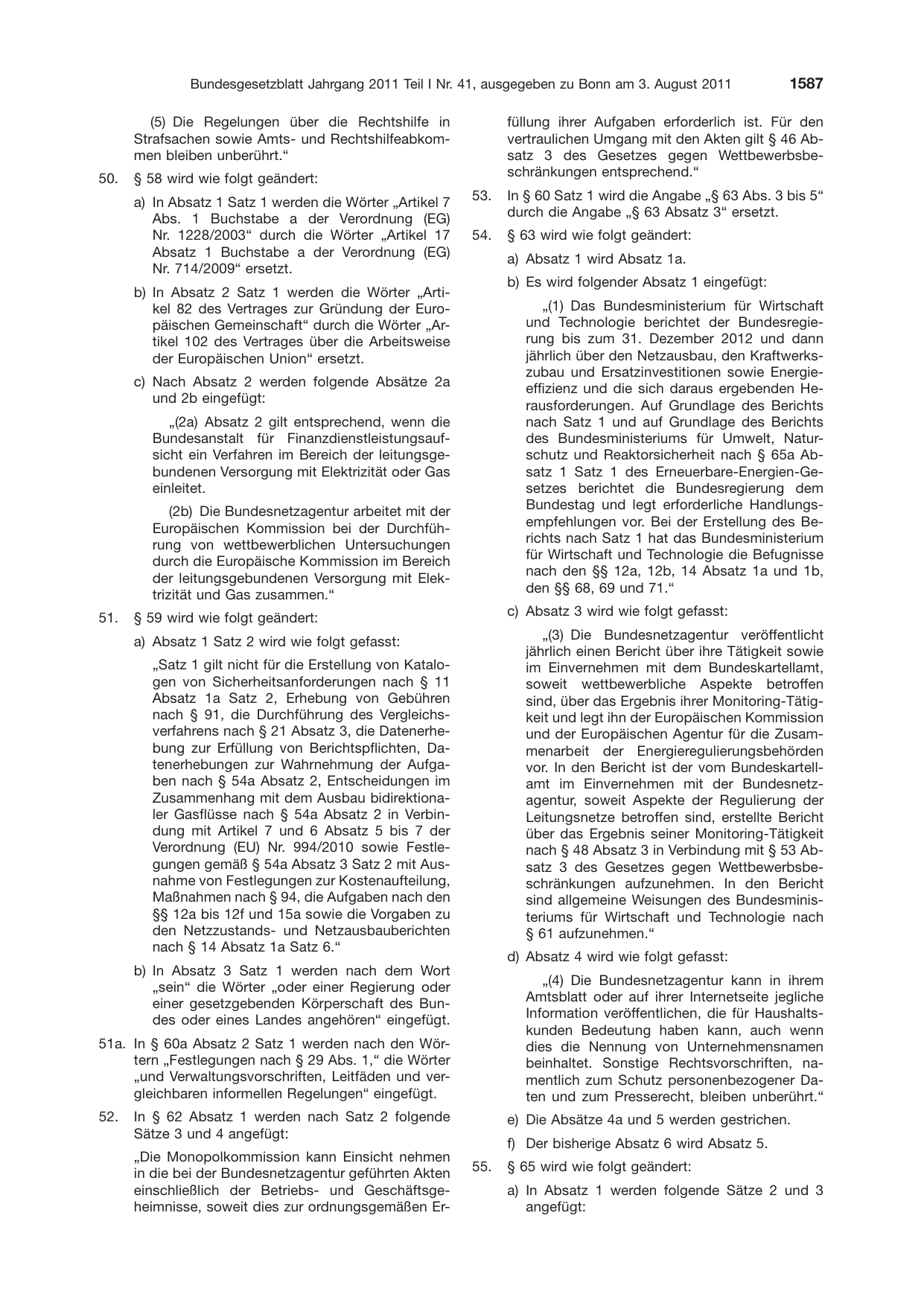 BGBl. 2011, Seite 1587 — Originalseite als Abbildung
