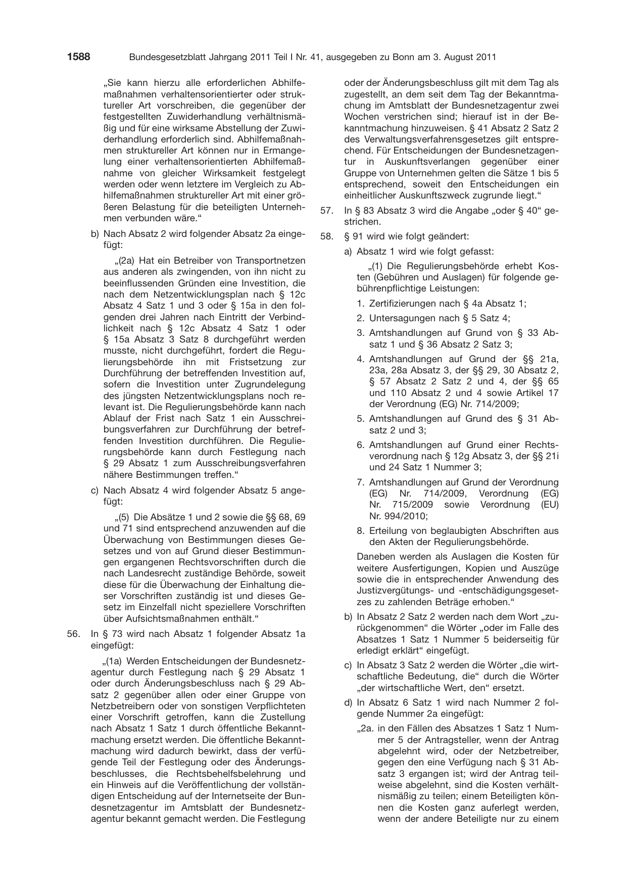 BGBl. 2011, Seite 1588 — Originalseite als Abbildung