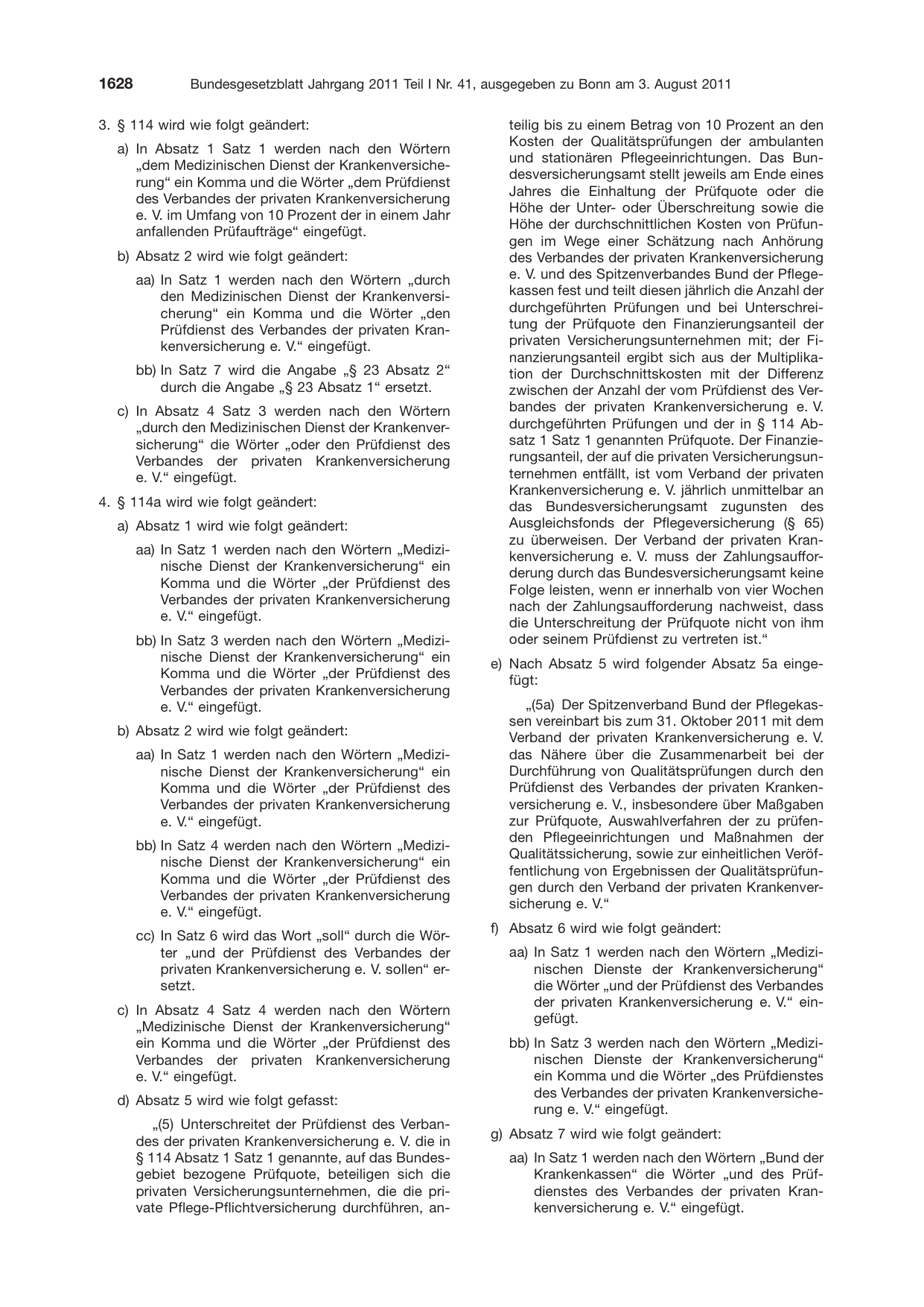 BGBl. 2011, Seite 1628 — Originalseite als Abbildung