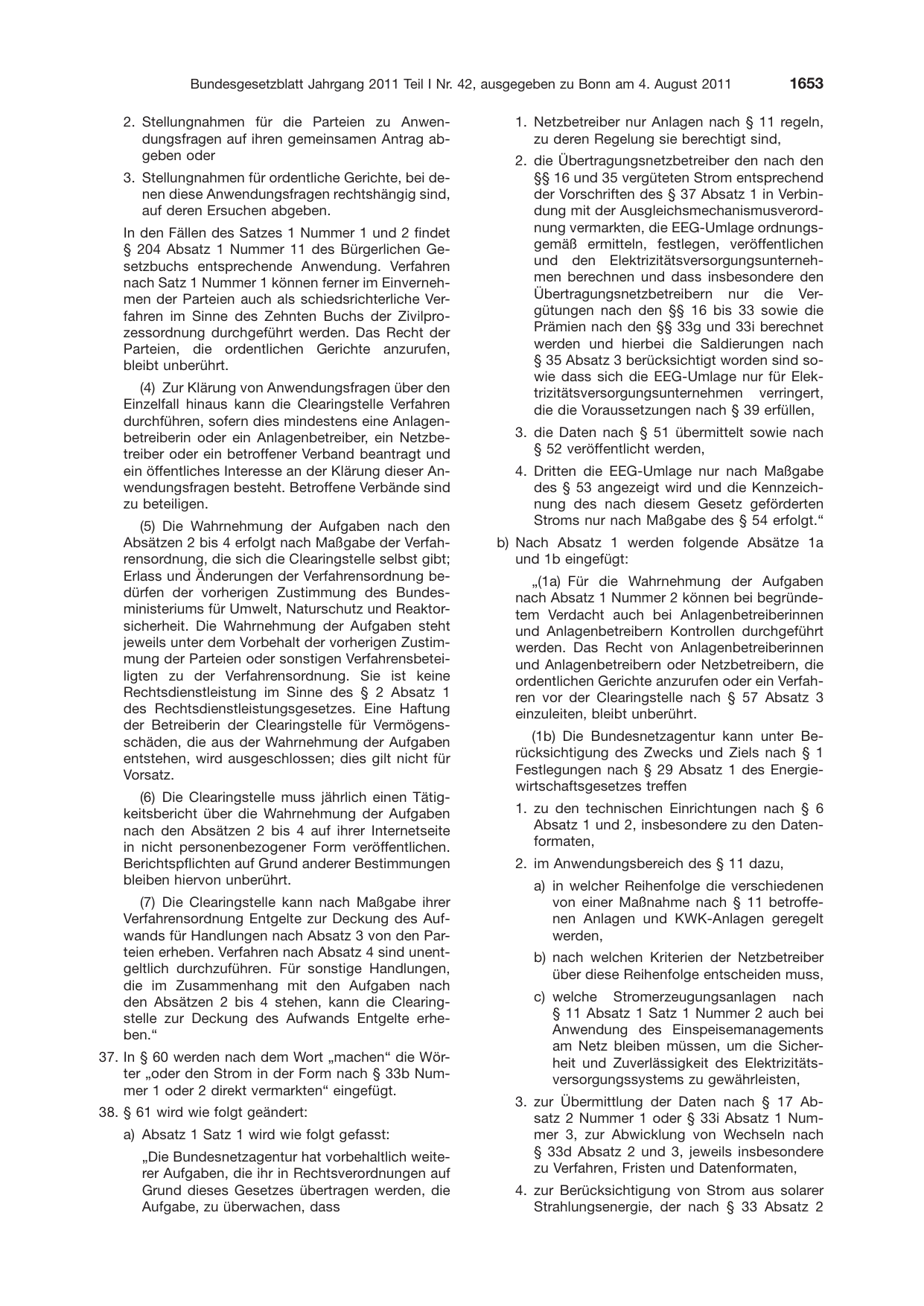 BGBl. 2011, Seite 1653 — Originalseite als Abbildung