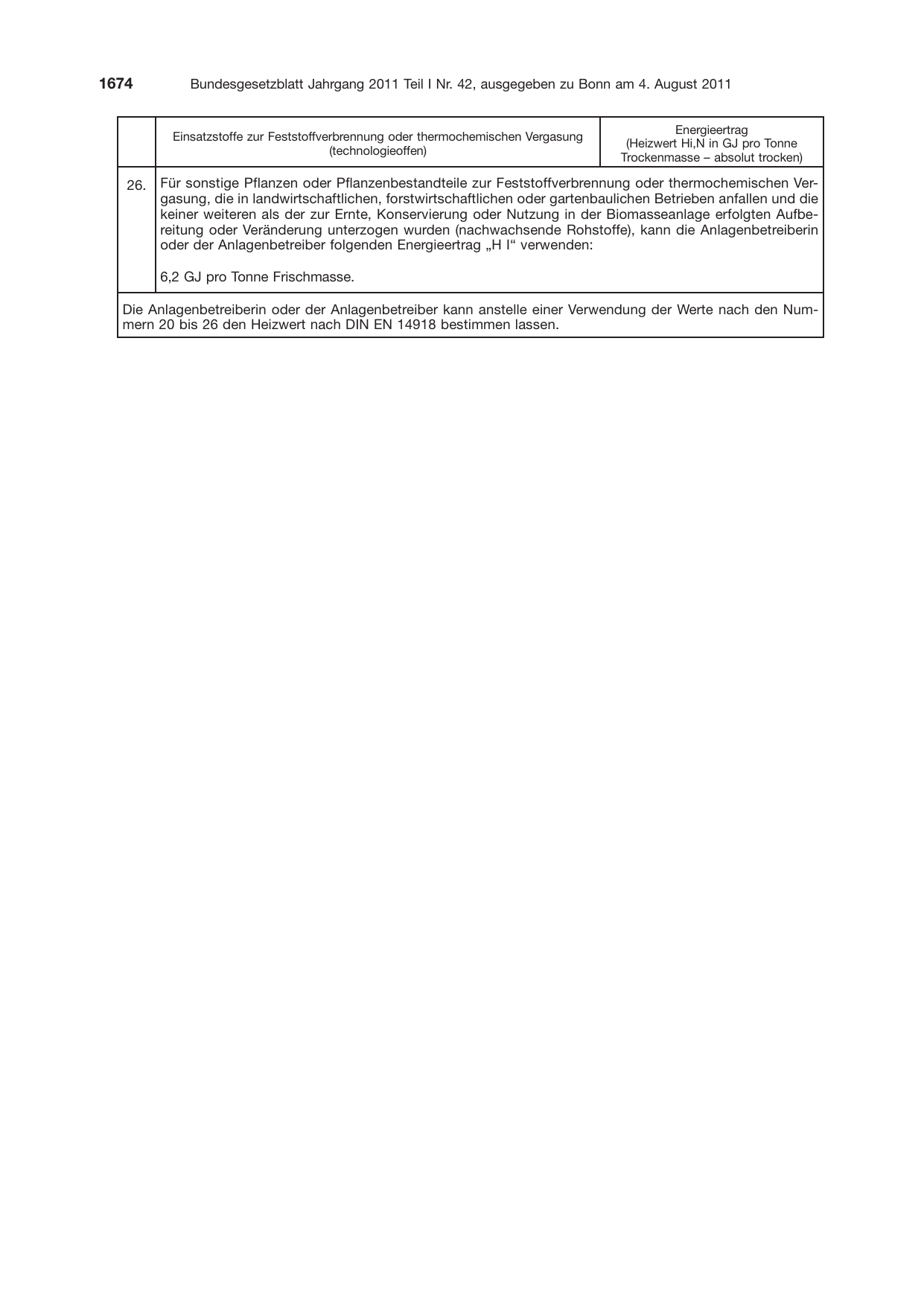 BGBl. 2011, Seite 1674 — Originalseite als Abbildung