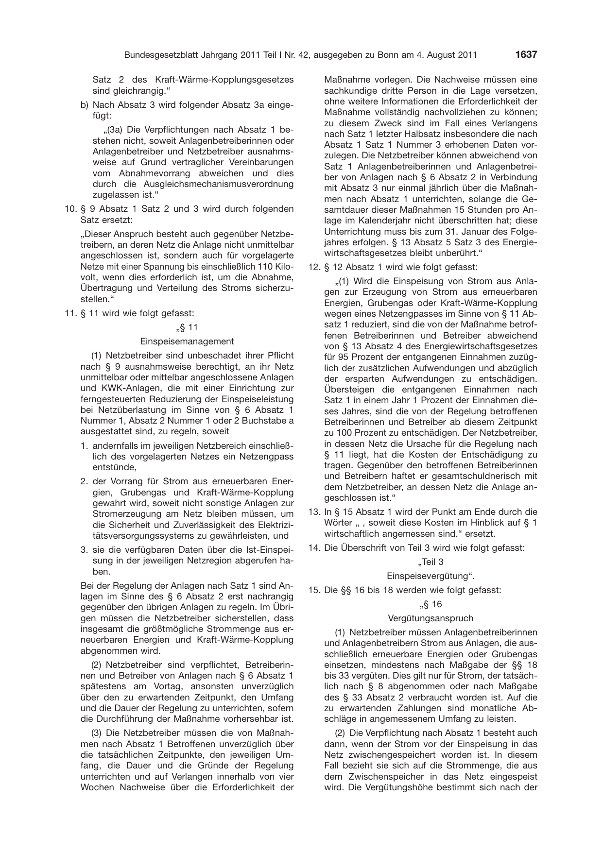BGBl. 2011, Seite 1637 — Originalseite als Abbildung
