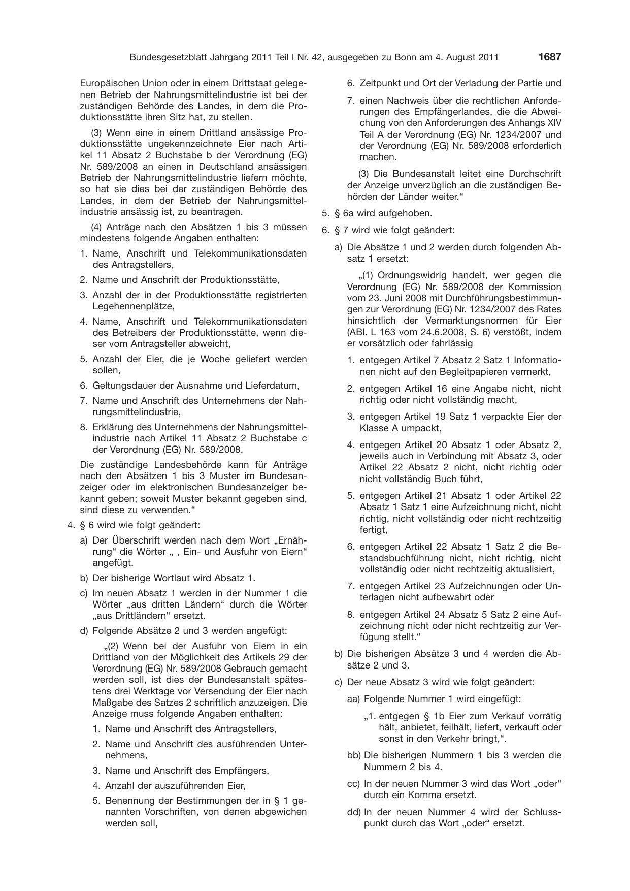 BGBl. 2011, Seite 1687 — Originalseite als Abbildung