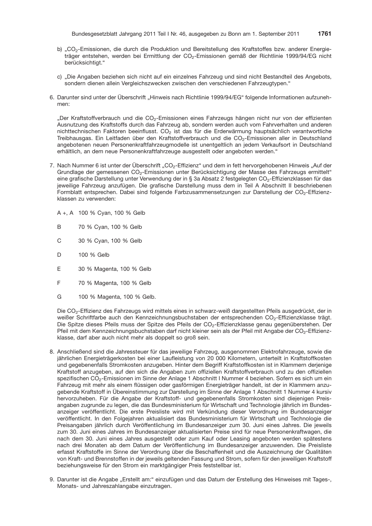 BGBl. 2011, Seite 1761 — Originalseite als Abbildung