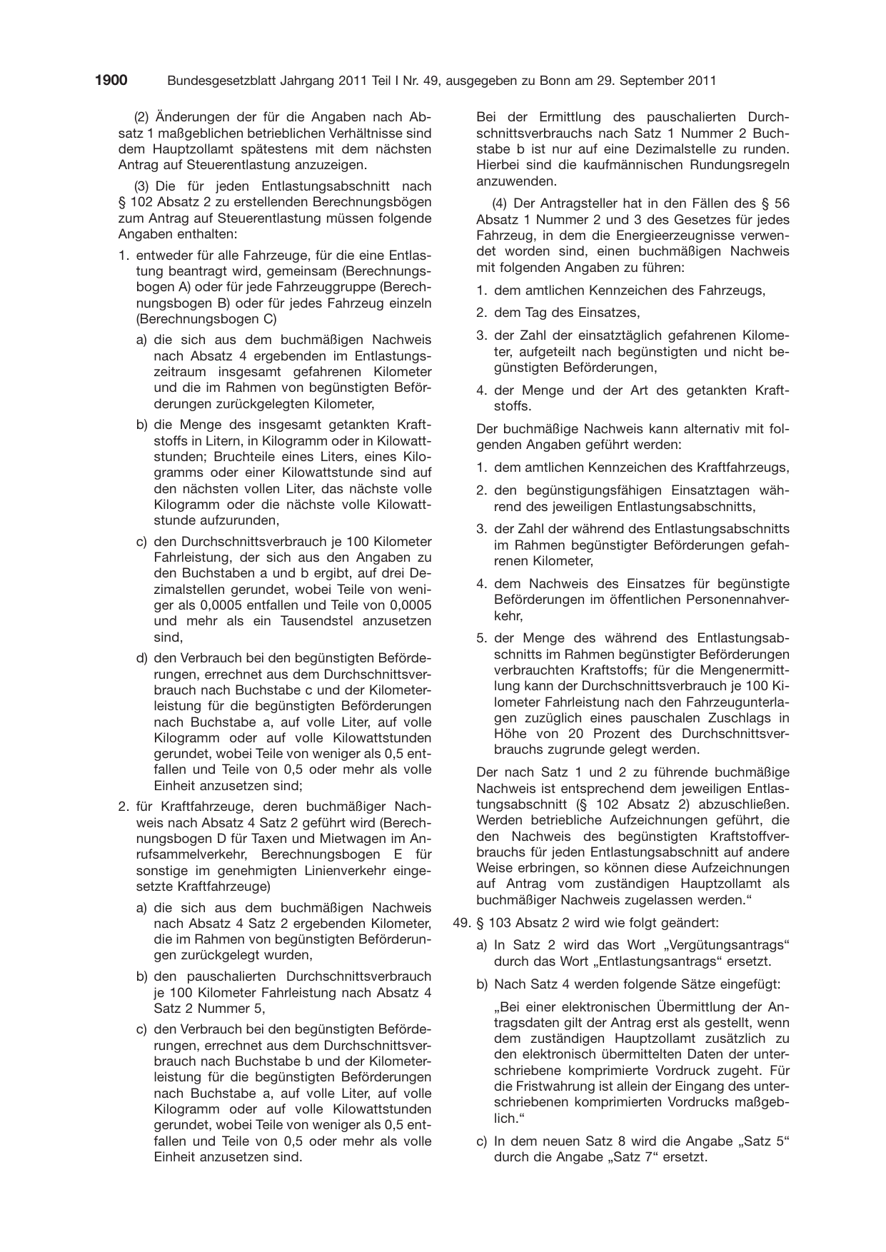 BGBl. 2011, Seite 1900 — Originalseite als Abbildung