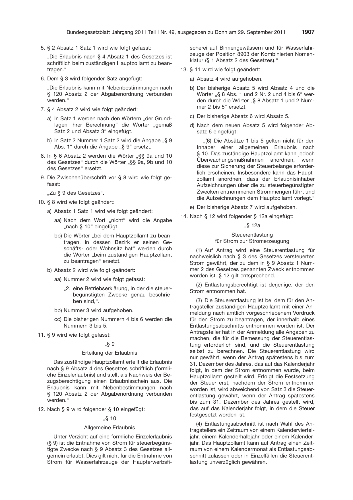 BGBl. 2011, Seite 1907 — Originalseite als Abbildung