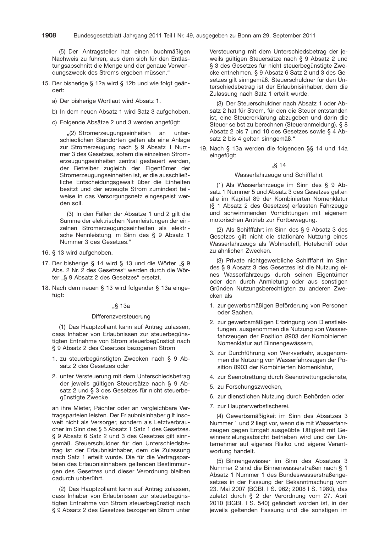 BGBl. 2011, Seite 1908 — Originalseite als Abbildung