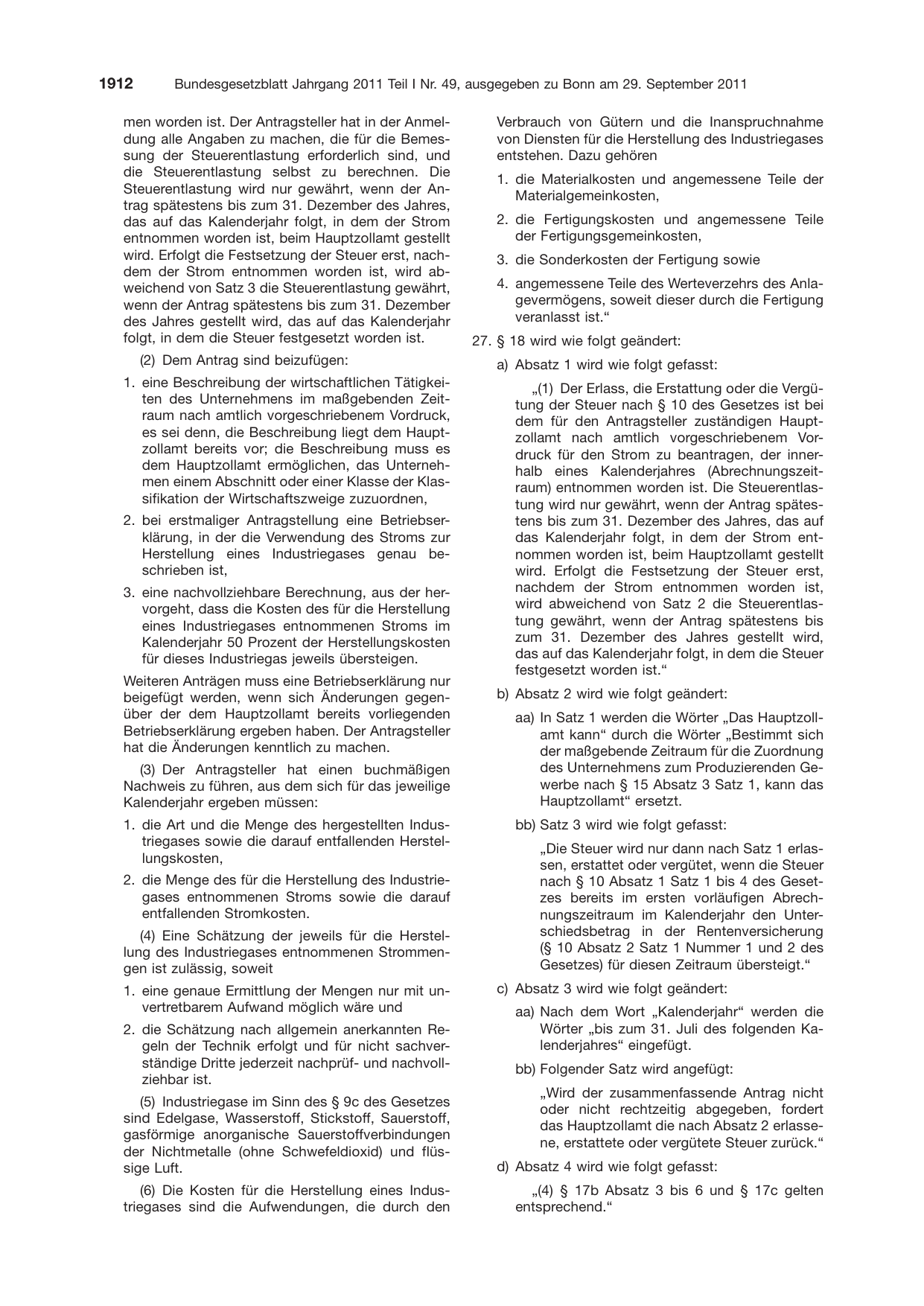 BGBl. 2011, Seite 1912 — Originalseite als Abbildung