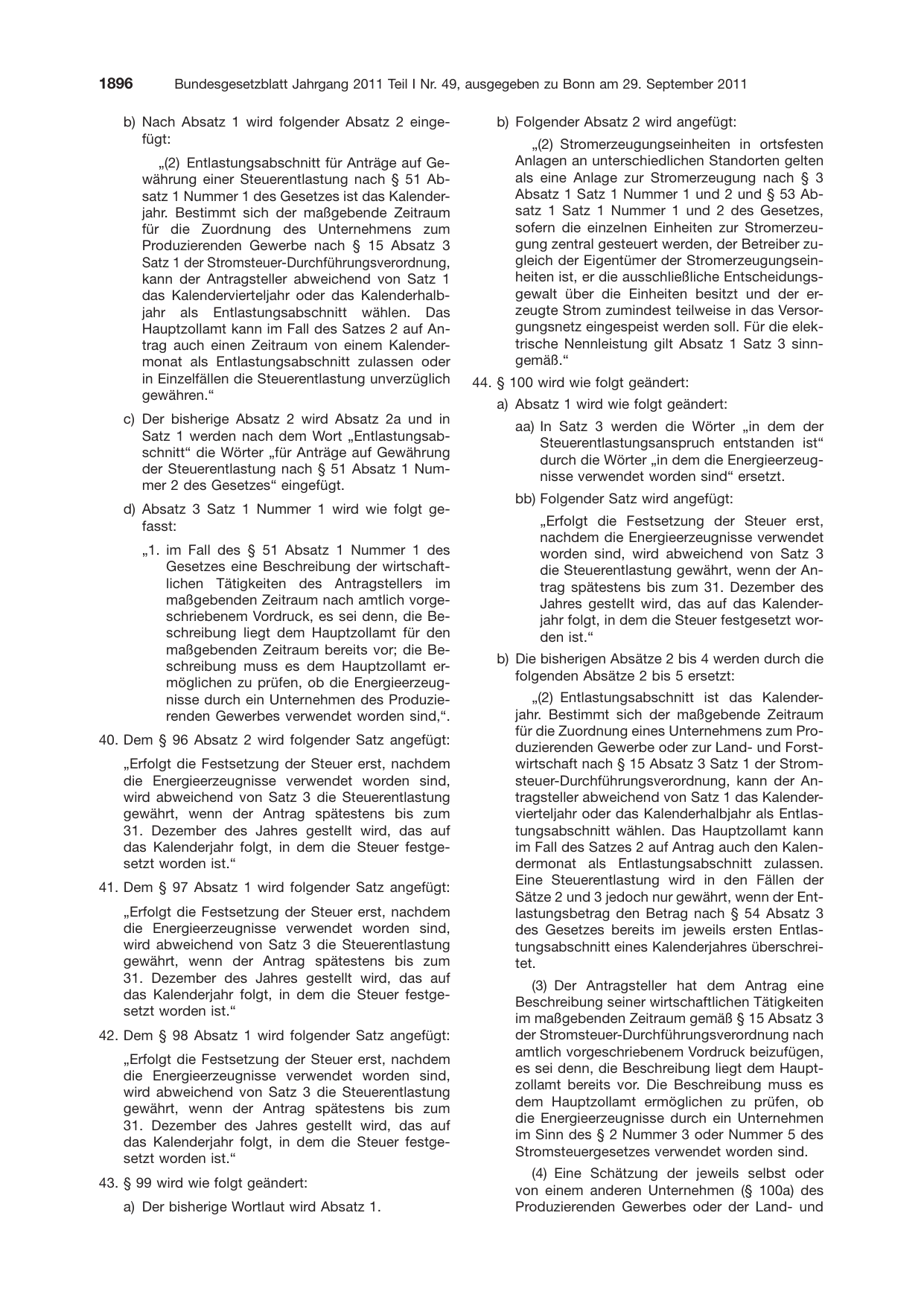 BGBl. 2011, Seite 1896 — Originalseite als Abbildung