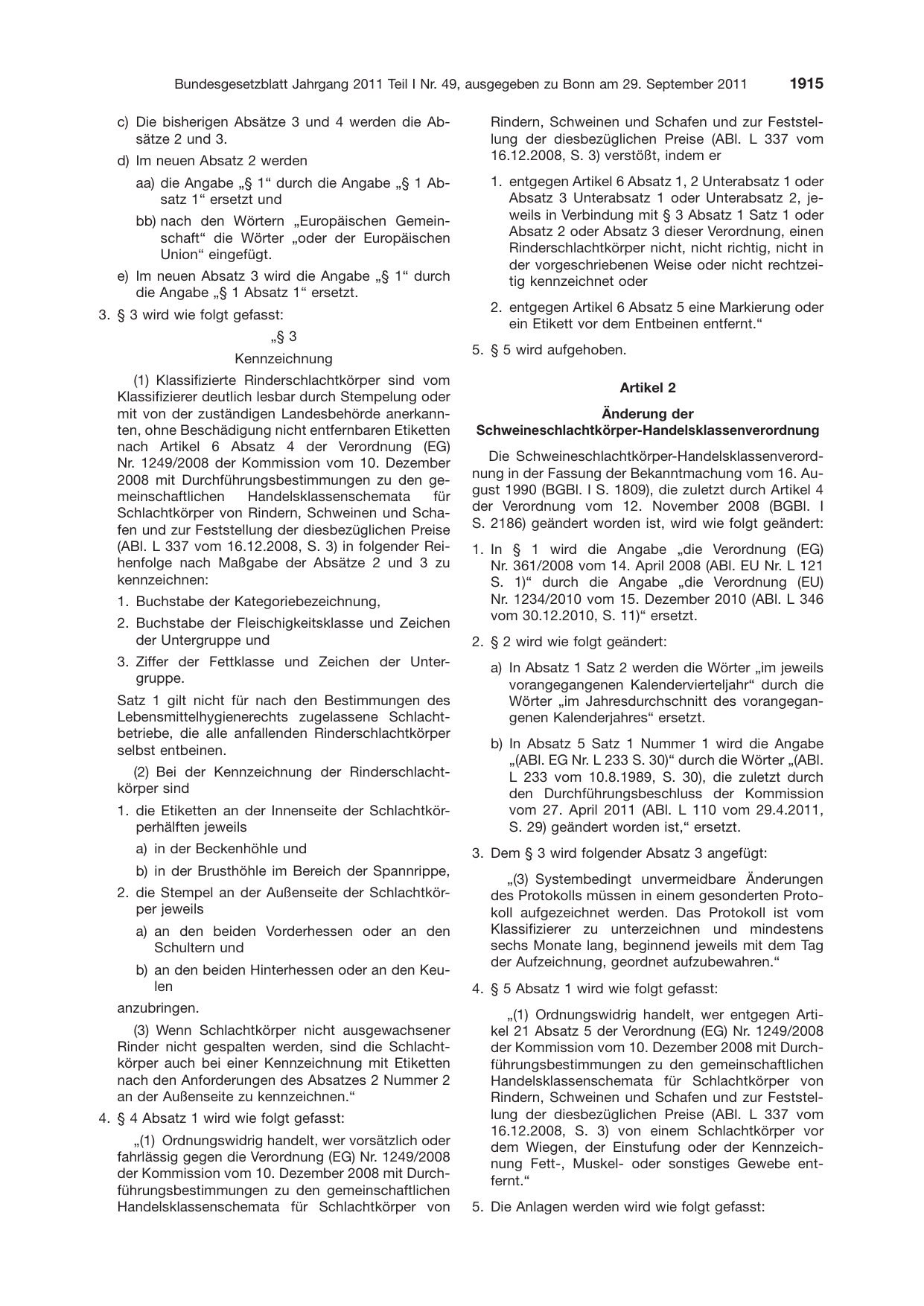 BGBl. 2011, Seite 1915 — Originalseite als Abbildung