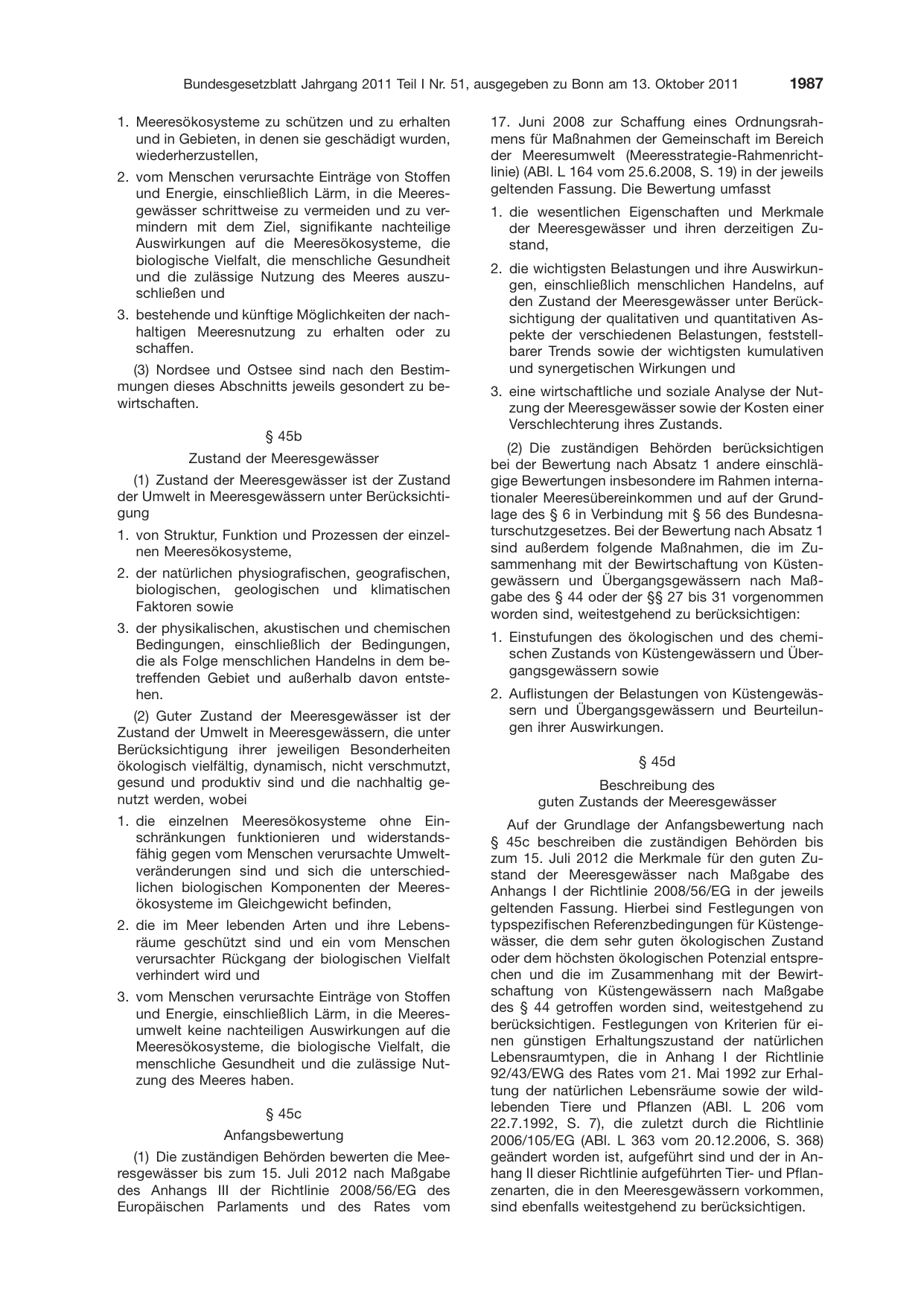 BGBl. 2011, Seite 1987 — Originalseite als Abbildung