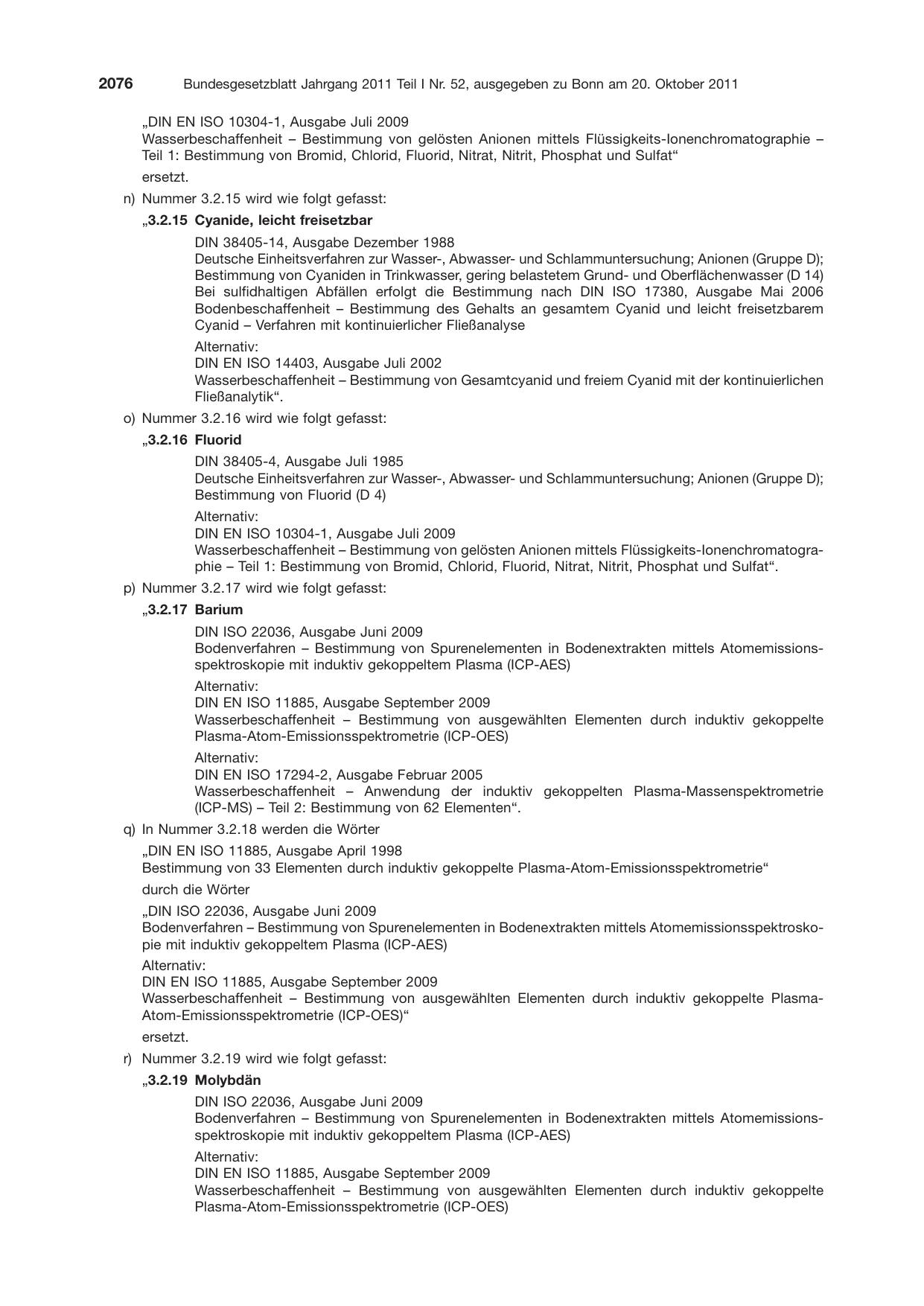 BGBl. 2011, Seite 2076 — Originalseite als Abbildung