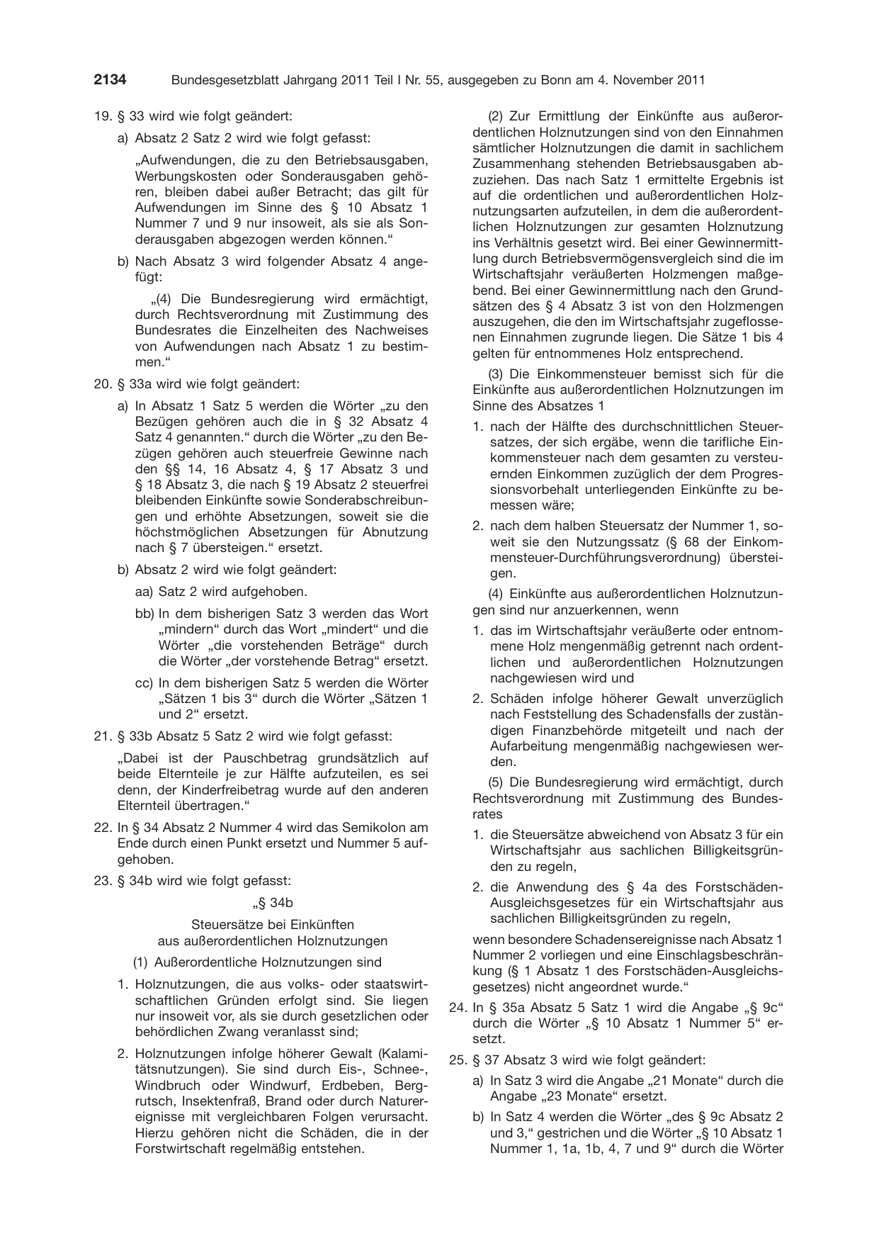 BGBl. 2011, Seite 2134 — Originalseite als Abbildung