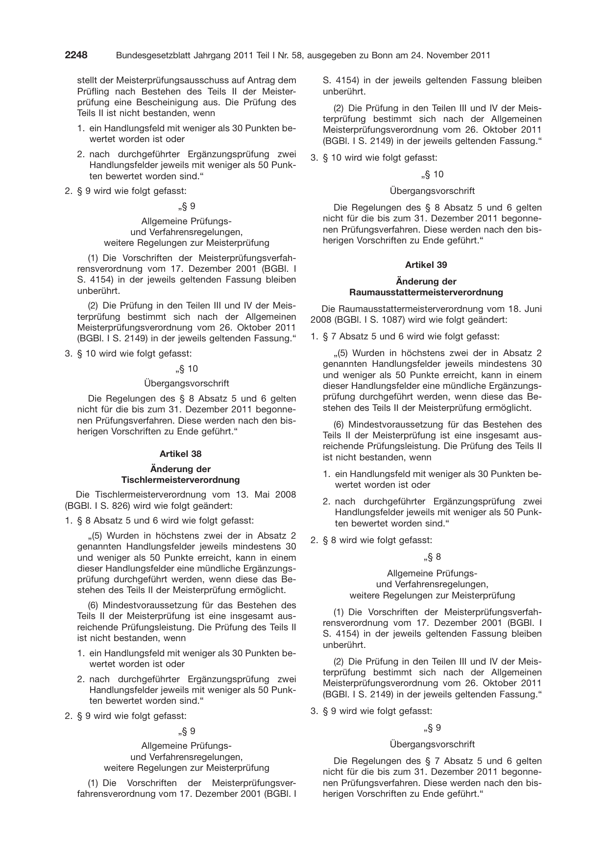 BGBl. 2011, Seite 2248 — Originalseite als Abbildung