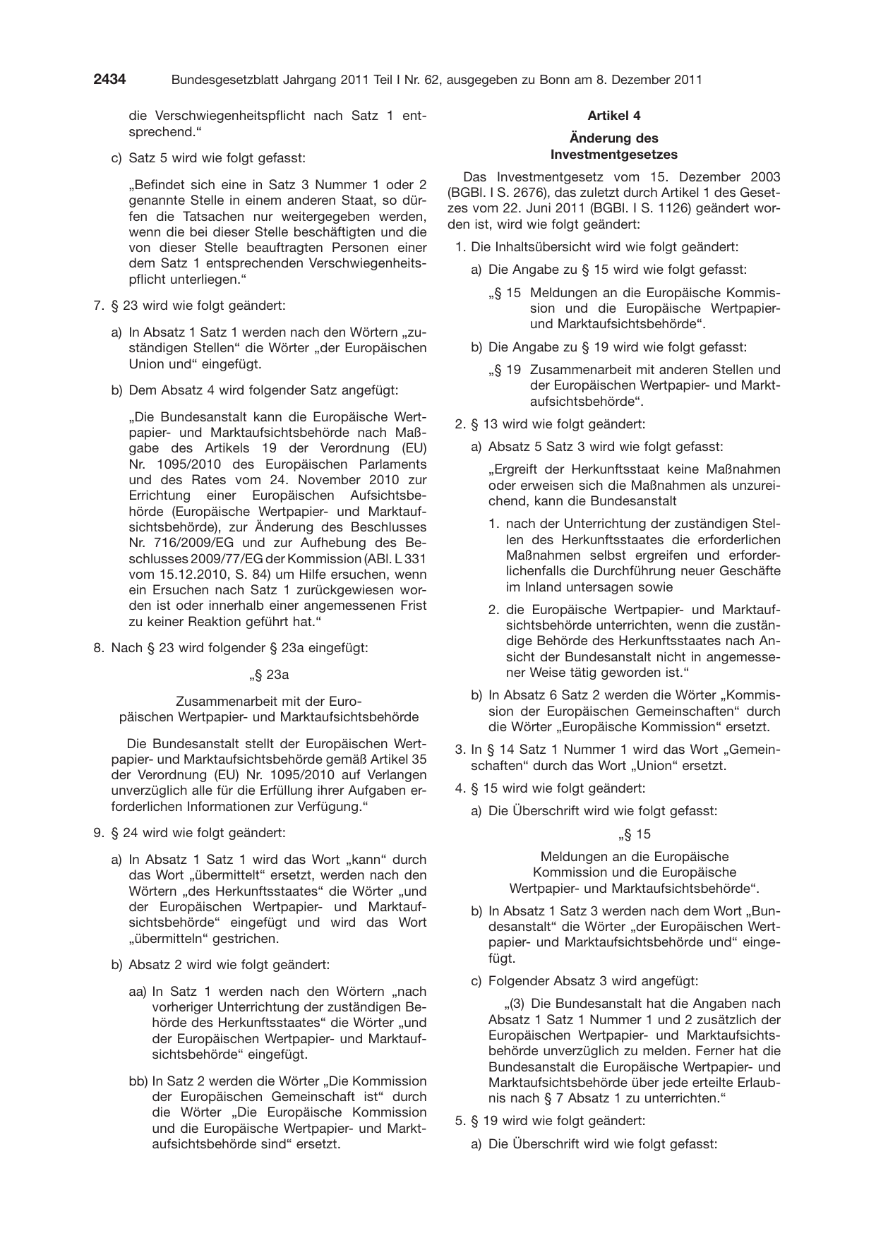 BGBl. 2011, Seite 2434 — Originalseite als Abbildung