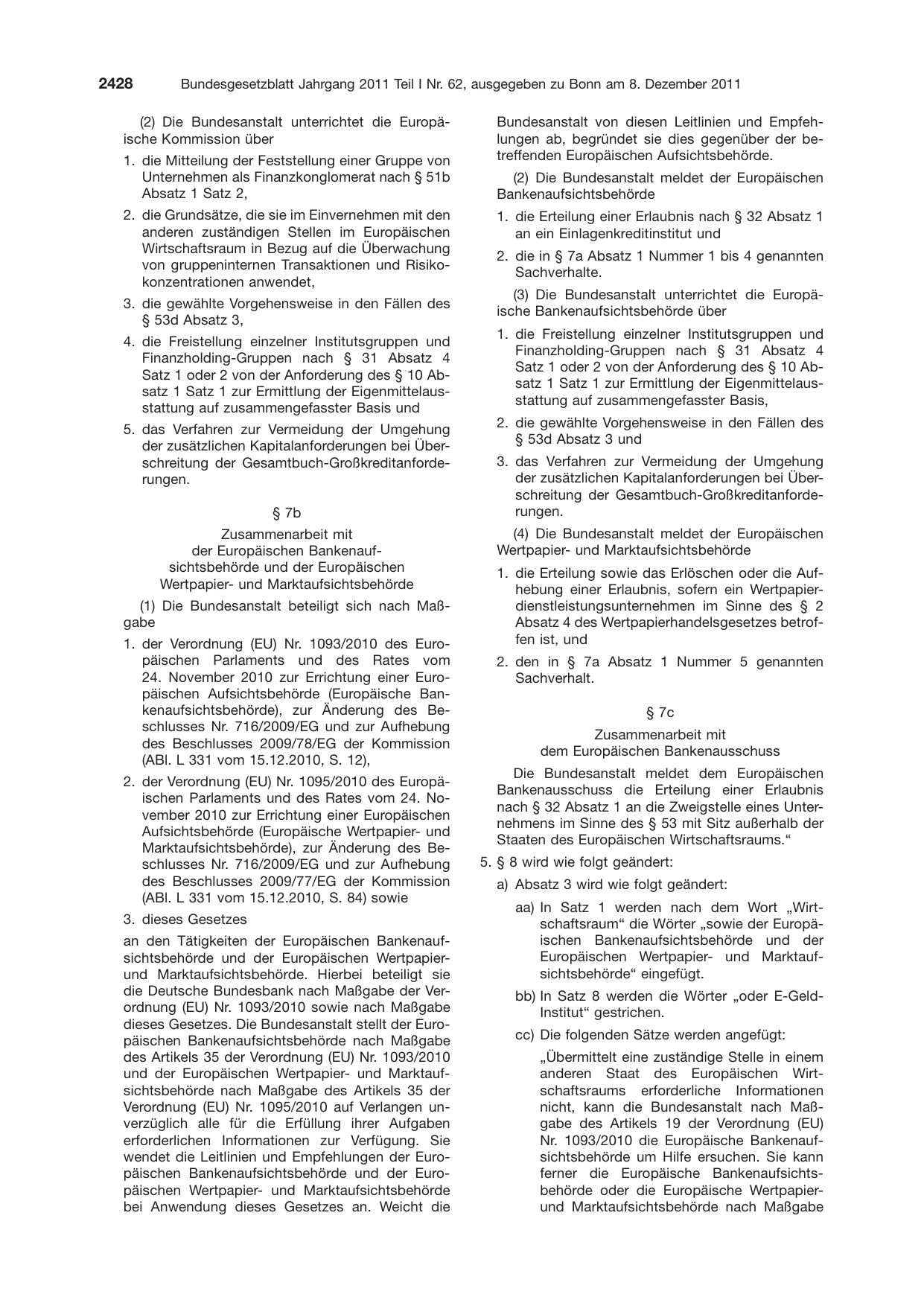 BGBl. 2011, Seite 2428 — Originalseite als Abbildung