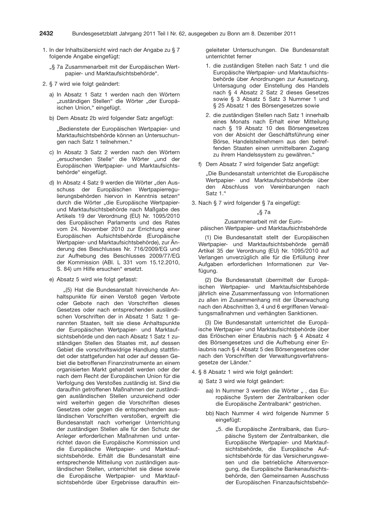 BGBl. 2011, Seite 2432 — Originalseite als Abbildung