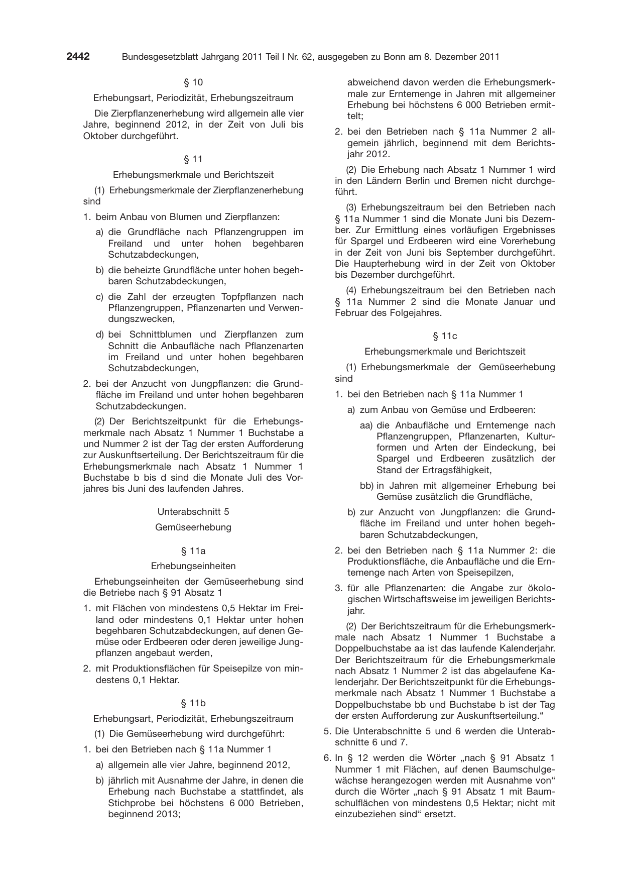 BGBl. 2011, Seite 2442 — Originalseite als Abbildung