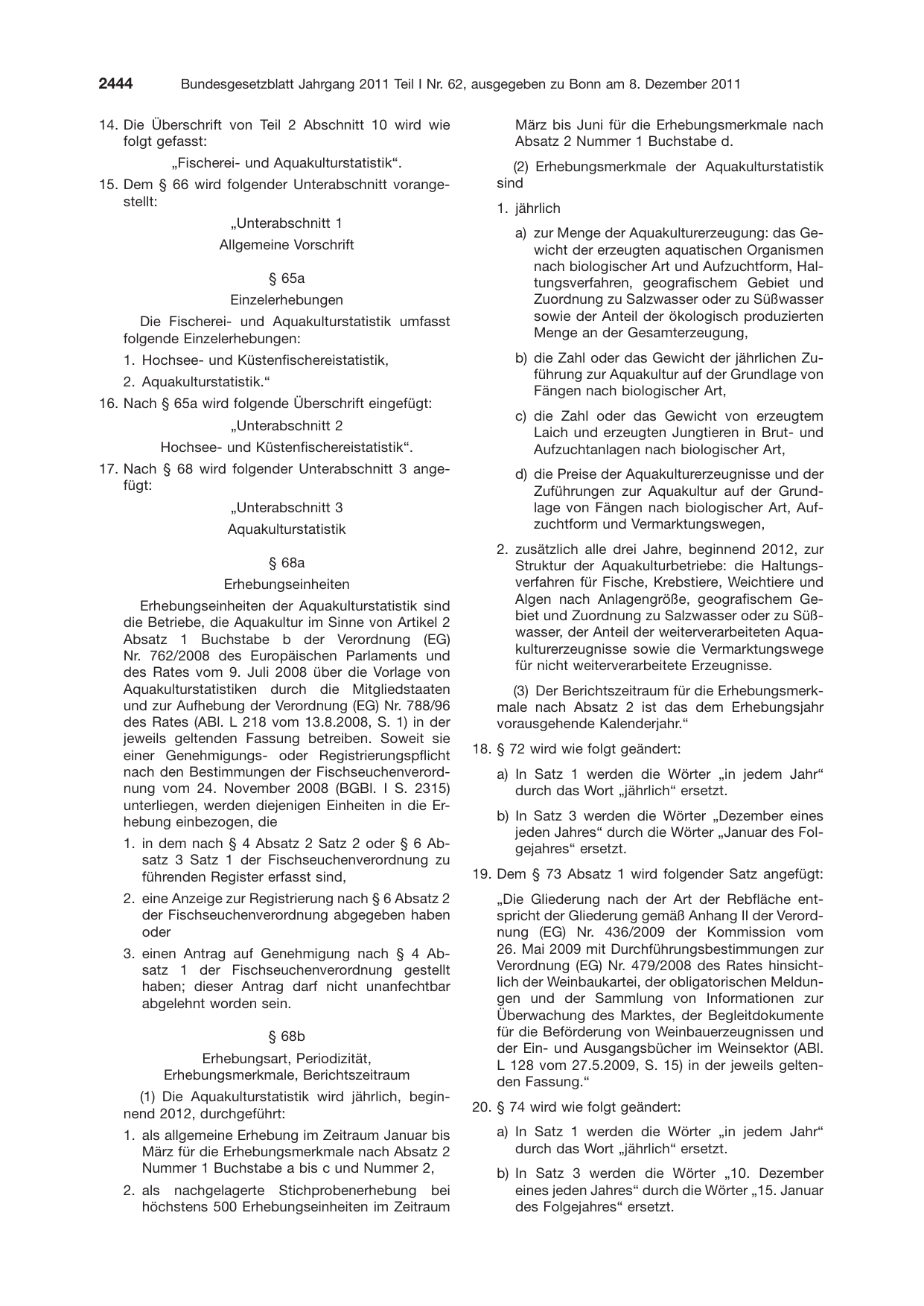 BGBl. 2011, Seite 2444 — Originalseite als Abbildung