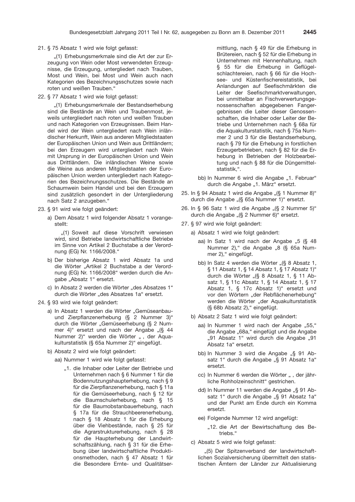 BGBl. 2011, Seite 2445 — Originalseite als Abbildung