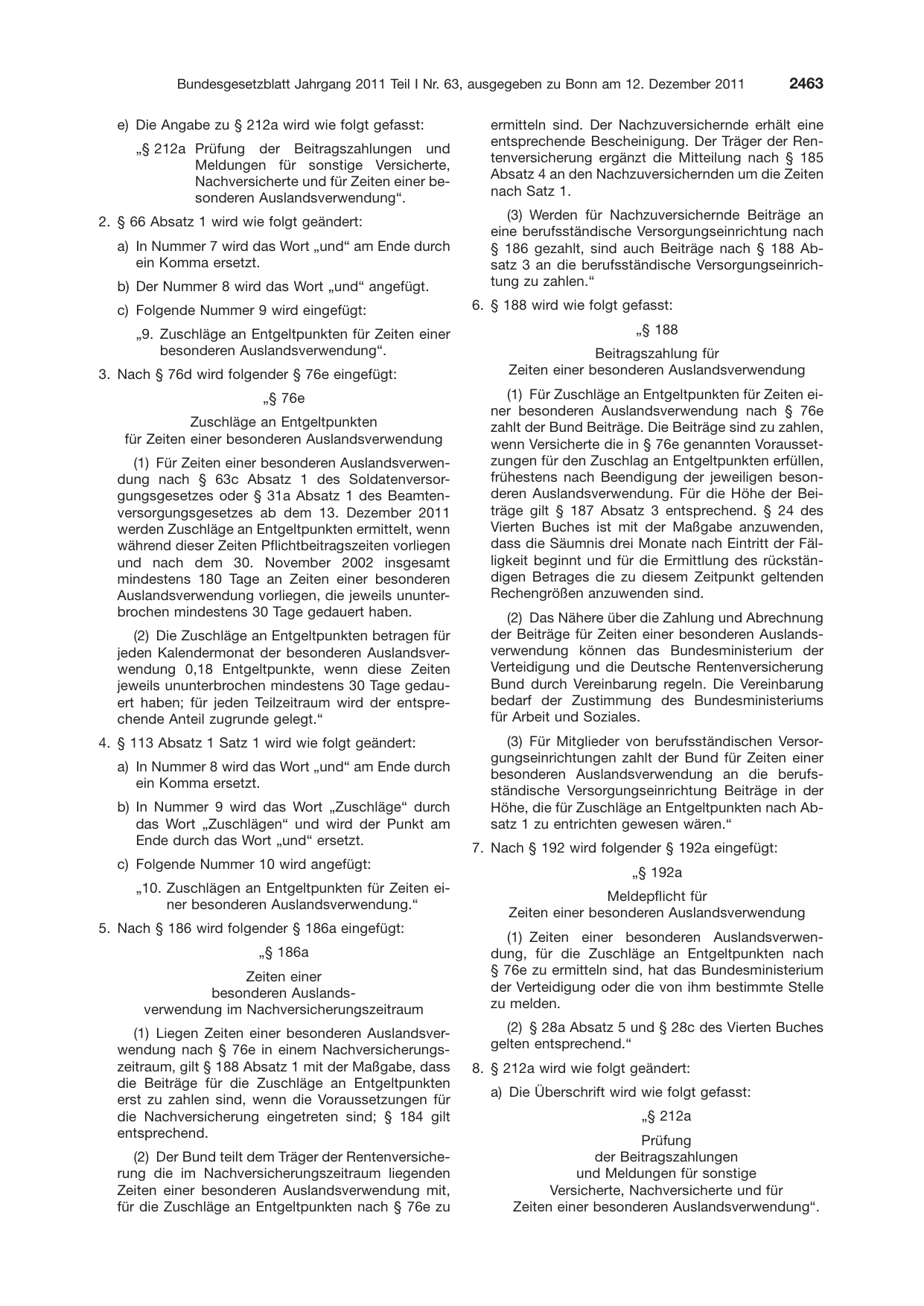 BGBl. 2011, Seite 2463 — Originalseite als Abbildung