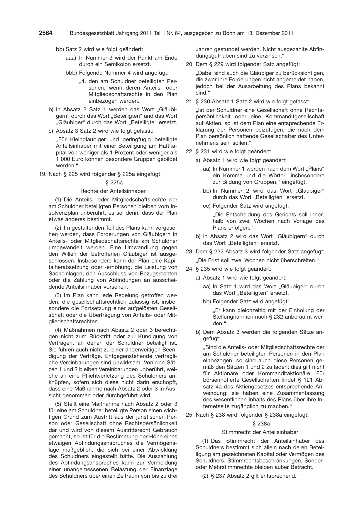 BGBl. 2011, Seite 2584 — Originalseite als Abbildung