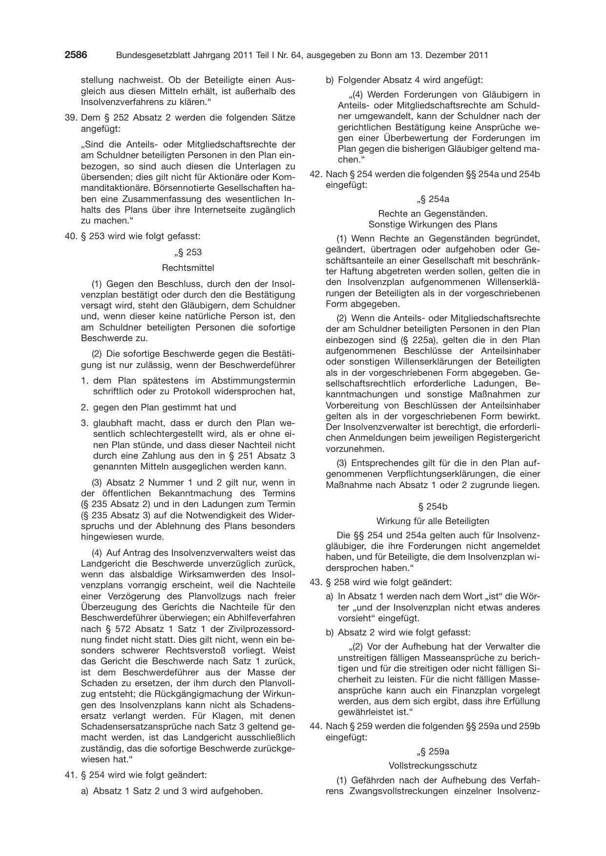 BGBl. 2011, Seite 2586 — Originalseite als Abbildung