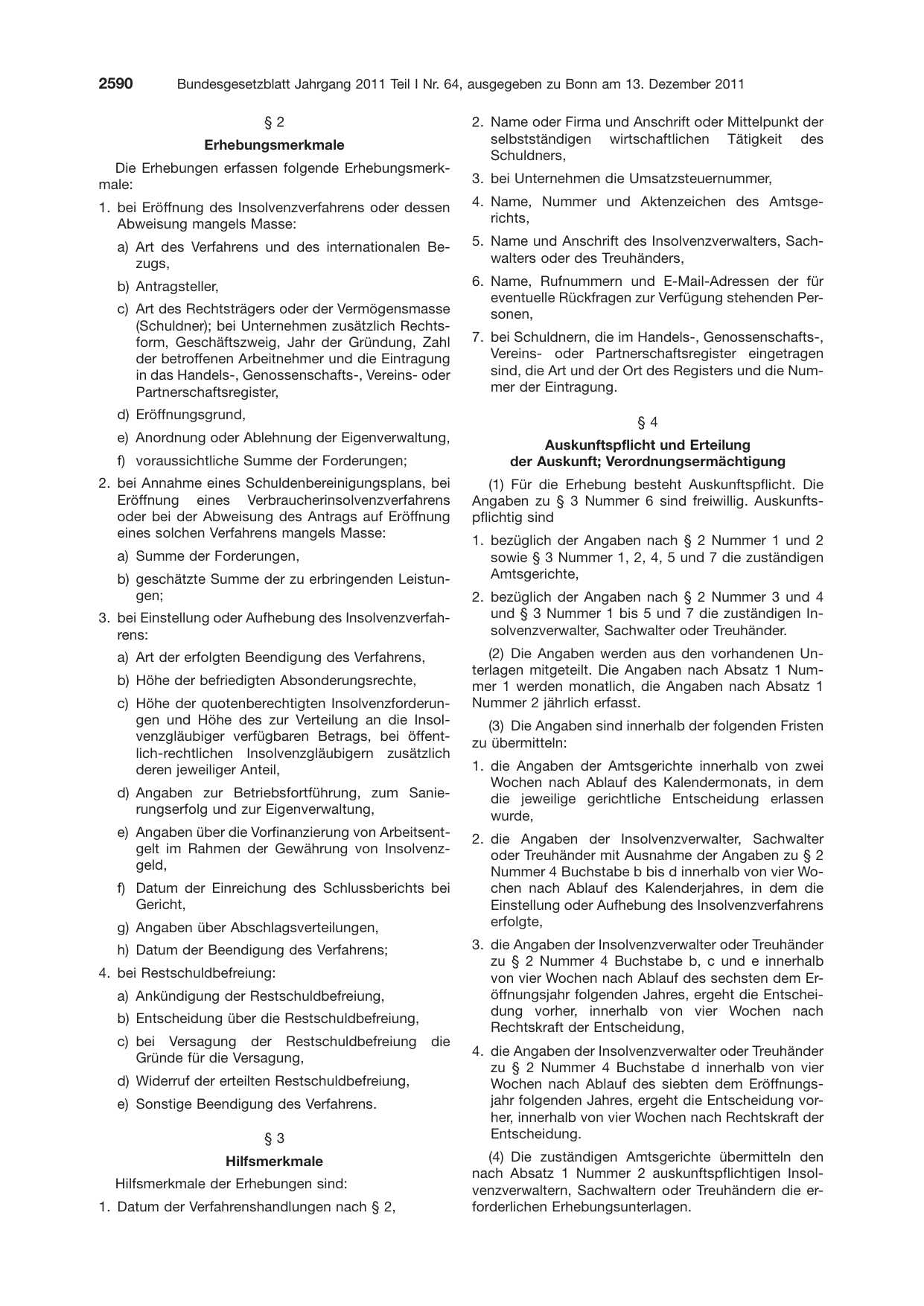 BGBl. 2011, Seite 2590 — Originalseite als Abbildung